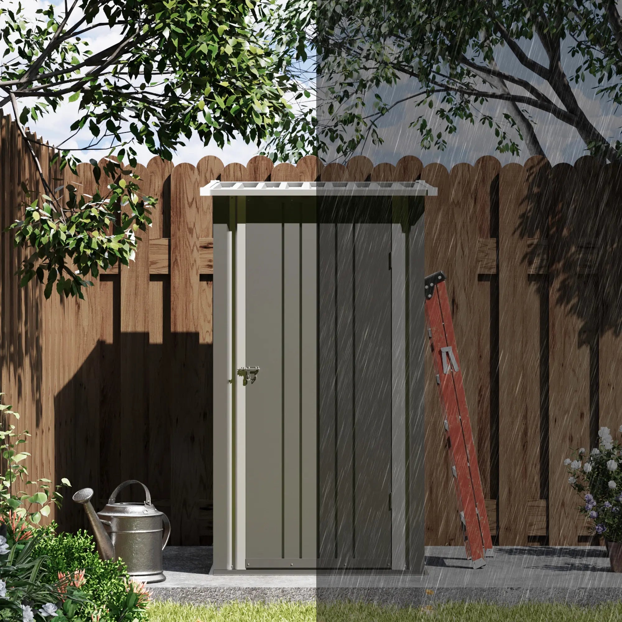 3x3 metal storage shed all-weather resistant