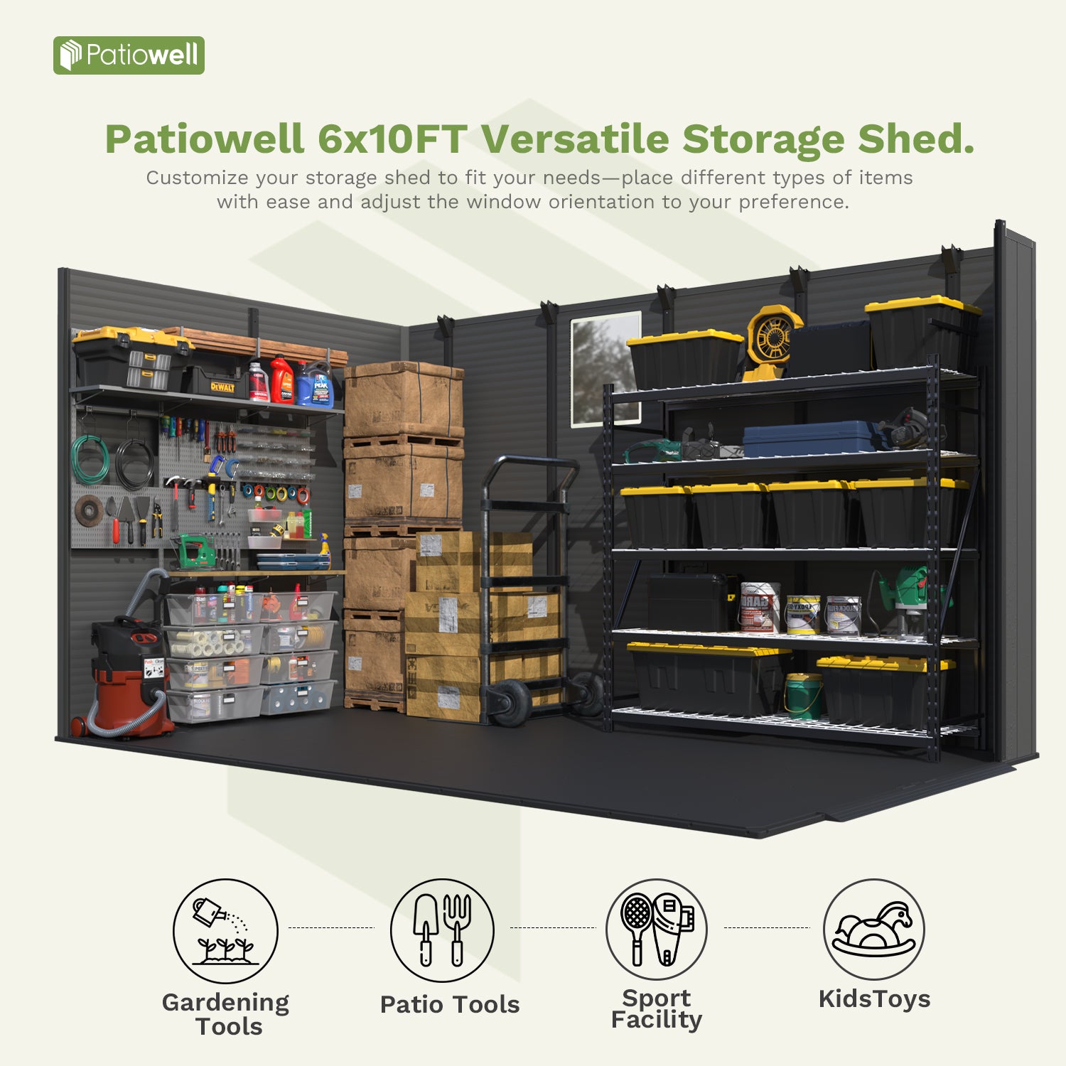 Patiowell 6x10 FTOutdoor Storage Shed 697