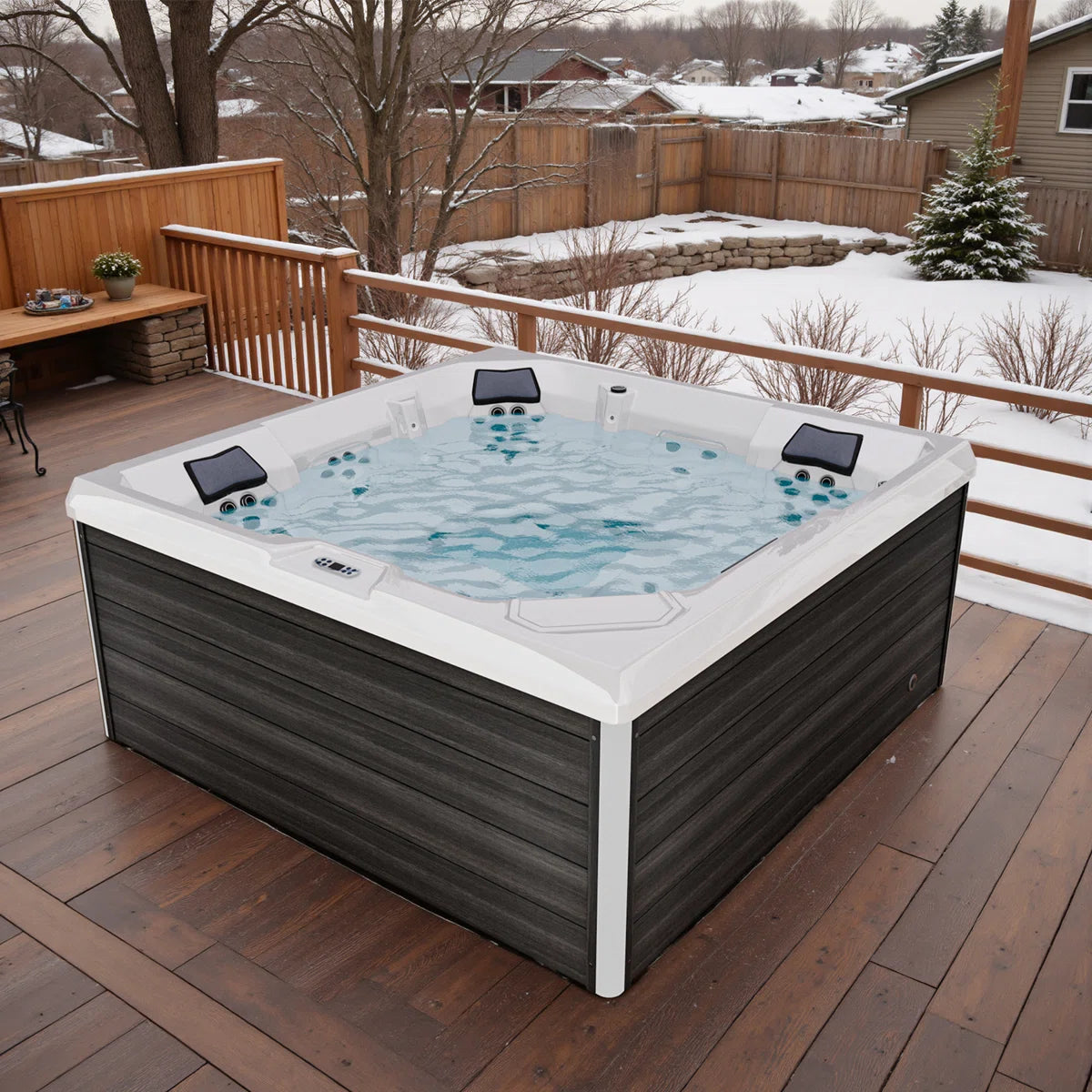 5-person Outdoor Hot Tub With 51 Water Jets & Digital Control System