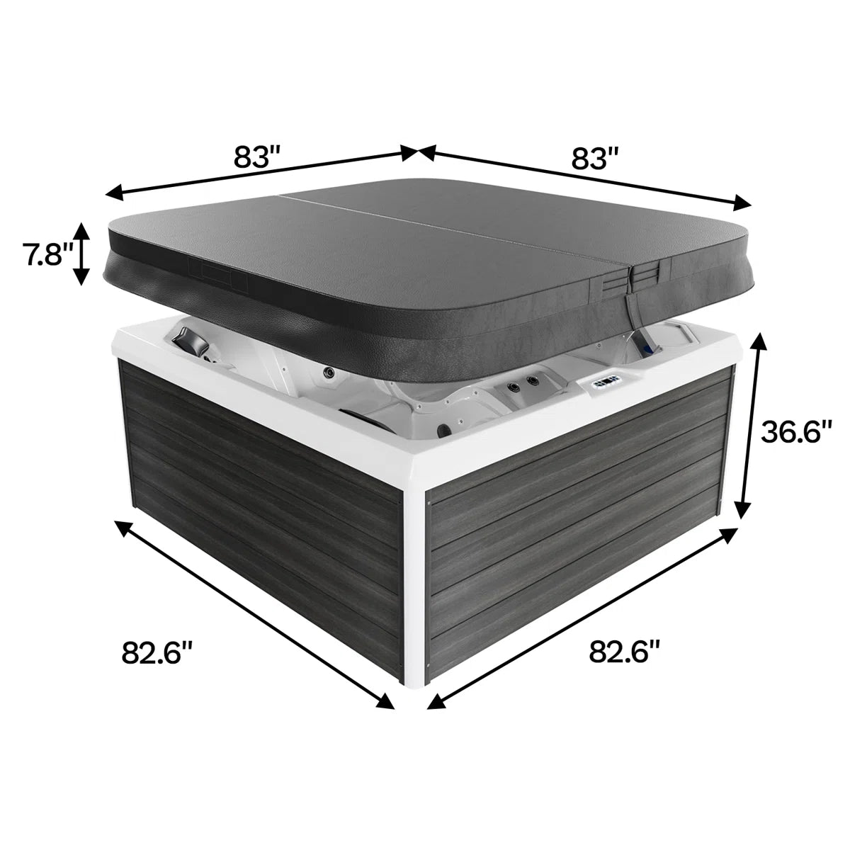 5-person Outdoor Hot Tub With 51 Water Jets & Digital Control System
