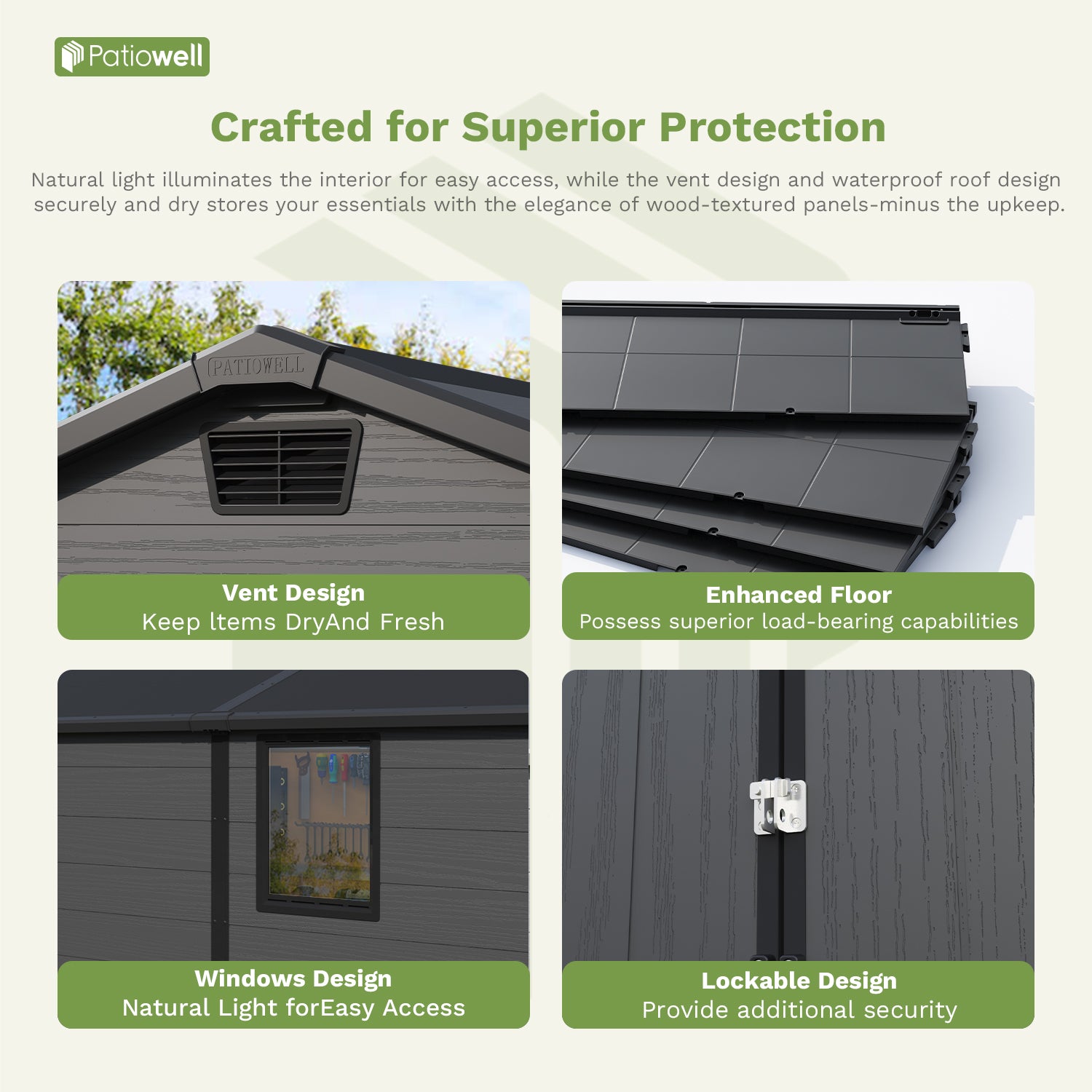 Patiowell 6x10 FTOutdoor Storage Shed 697