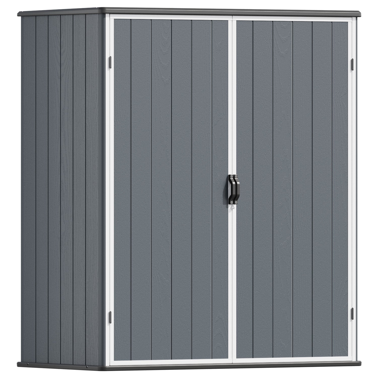 Patiowell 5x3 Plastic Outdoor Storage Shed with Lockable Door, Dark Gray