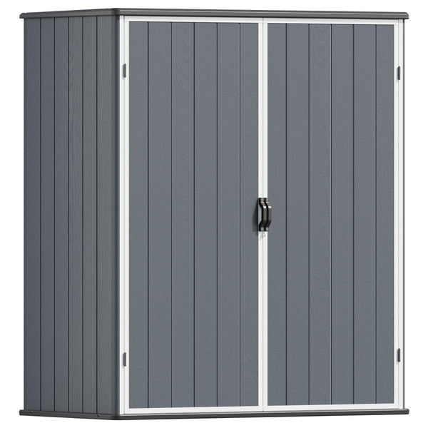 5x3 Plastic Outdoor Storage Shed with Lockable Door, Gray | Patiowell