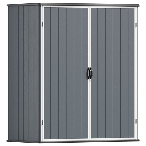 5x3 Plastic Outdoor Storage Shed with Lockable Door, Gray | Patiowell