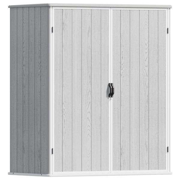 5x3 Plastic Outdoor Storage Shed with Lockable Door, Gray | Patiowell