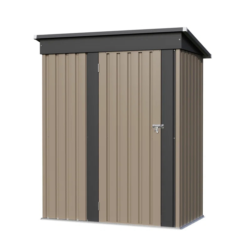 Patiowell 5x3 Metal Shed with Floor Frame, Brown