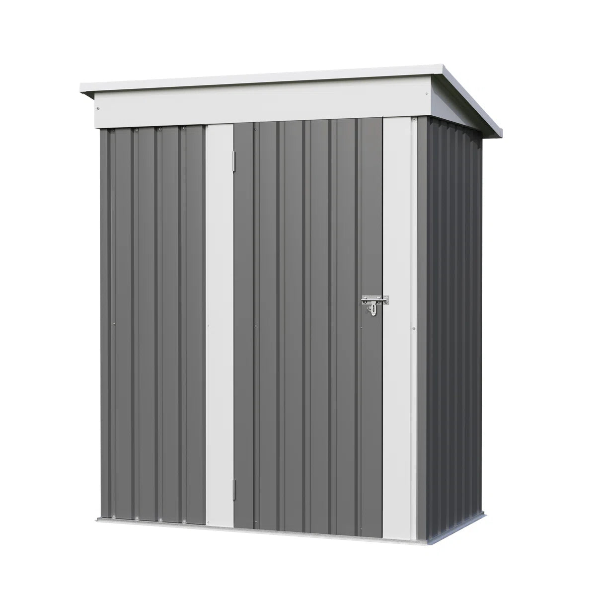 Patiowell 5x3 Metal Shed with Floor Frame, Gray