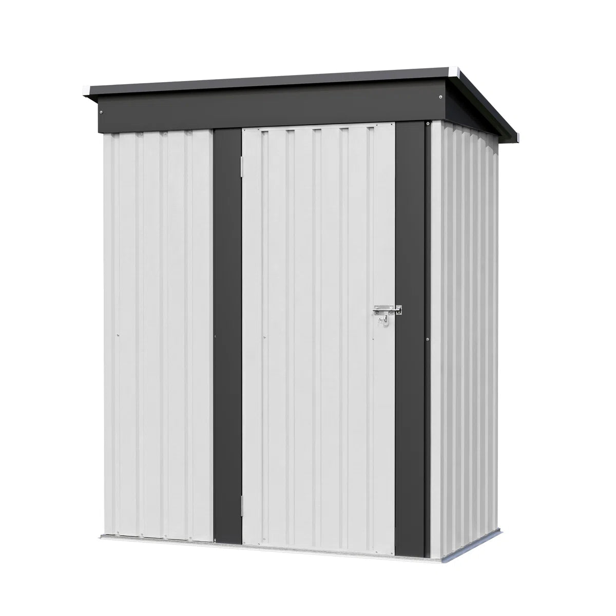 Patiowell 5x3 Metal Shed with Floor Frame, White