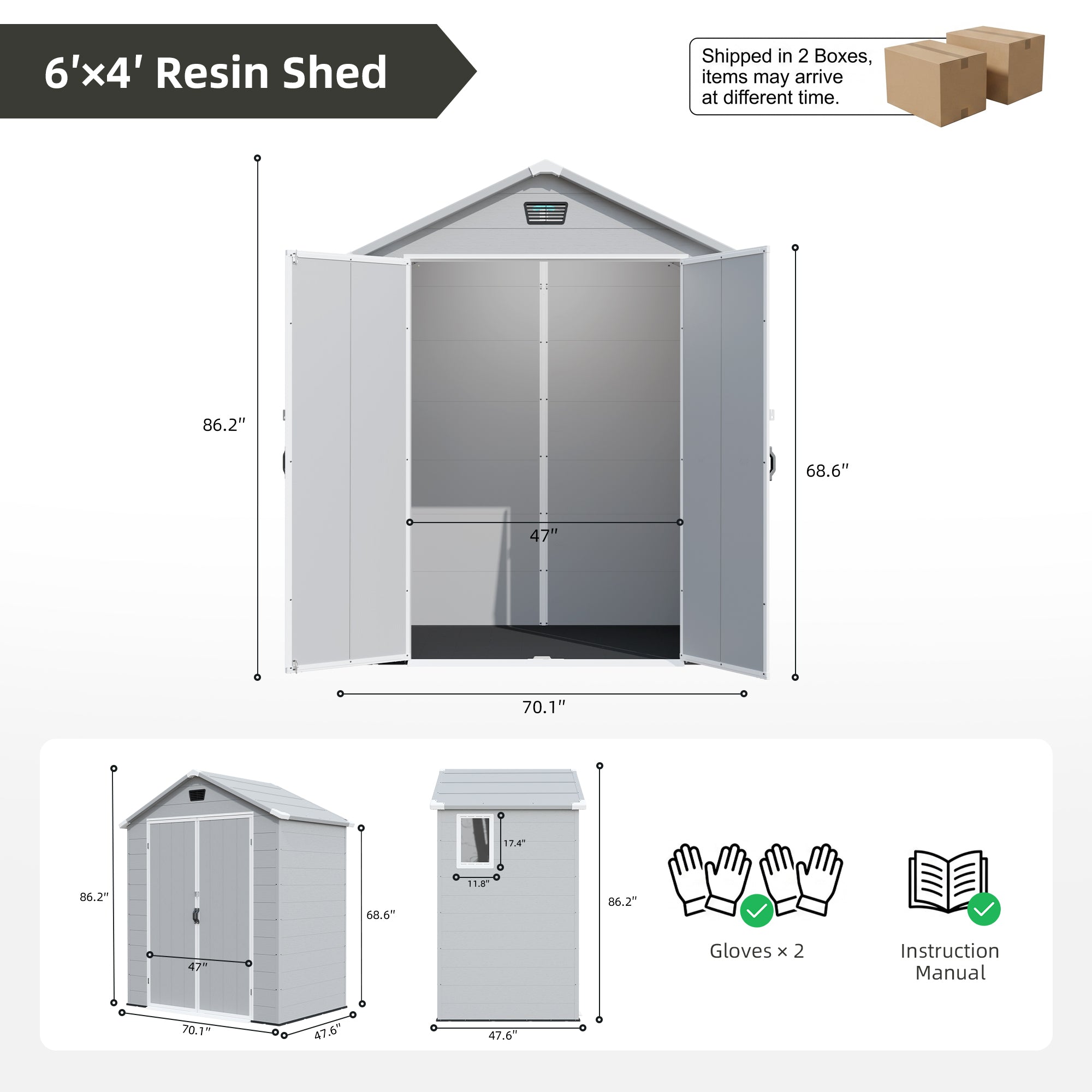 Patiowell 6x4 plastic shed