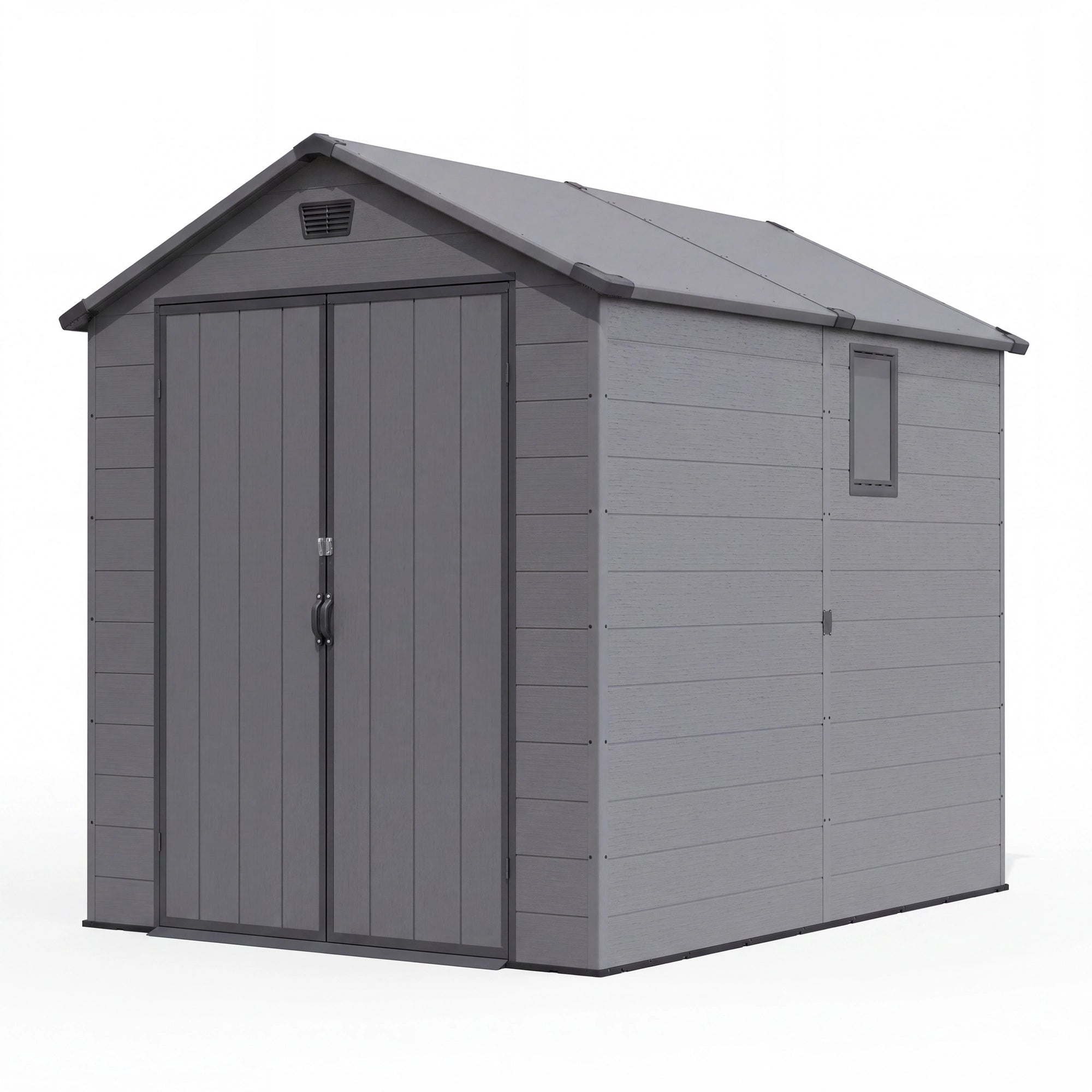 Patiowell 6x8 ft Plastic Shed with Vent, Window & Sloped Roof, Dark Gray