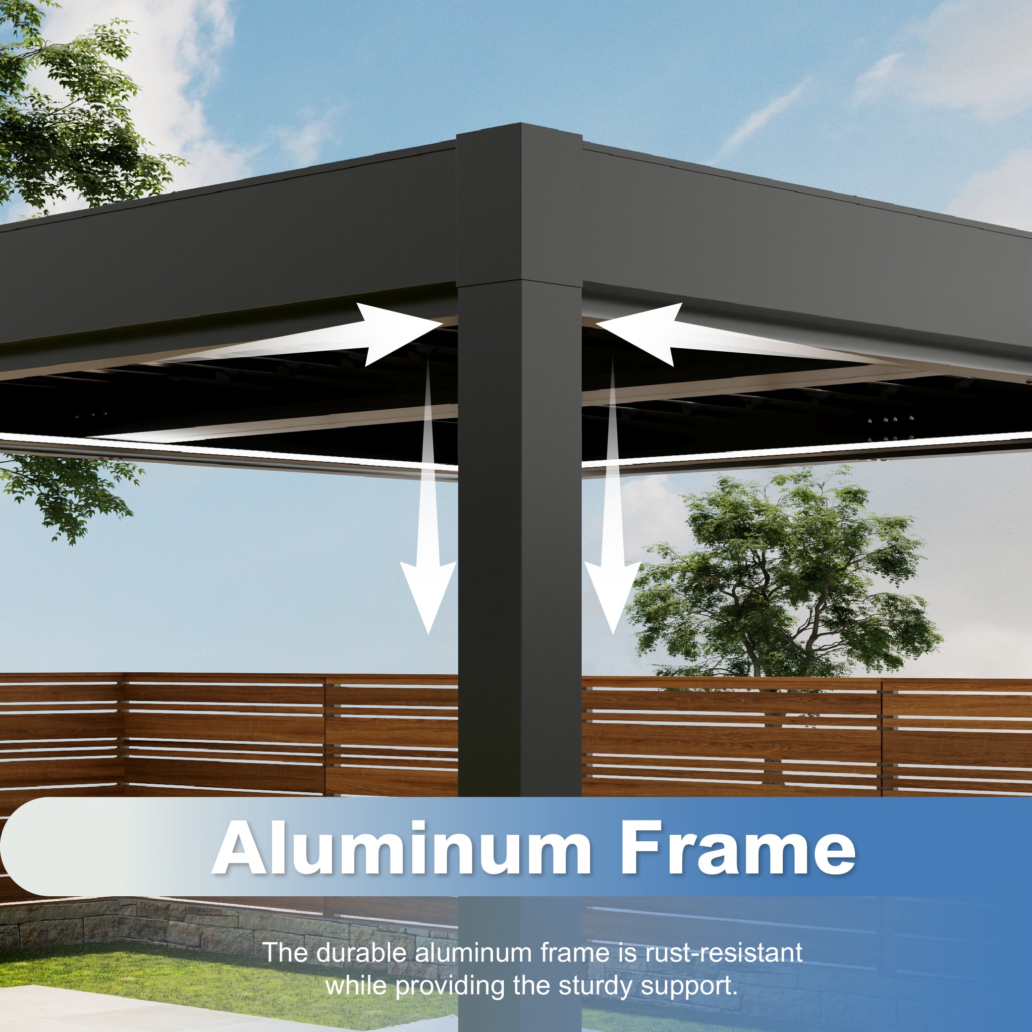 patiowell-10x10-ft-louvered-pergola-electric-outdoor-aluminum-pergola-with-led-lights-gray
size:10x10