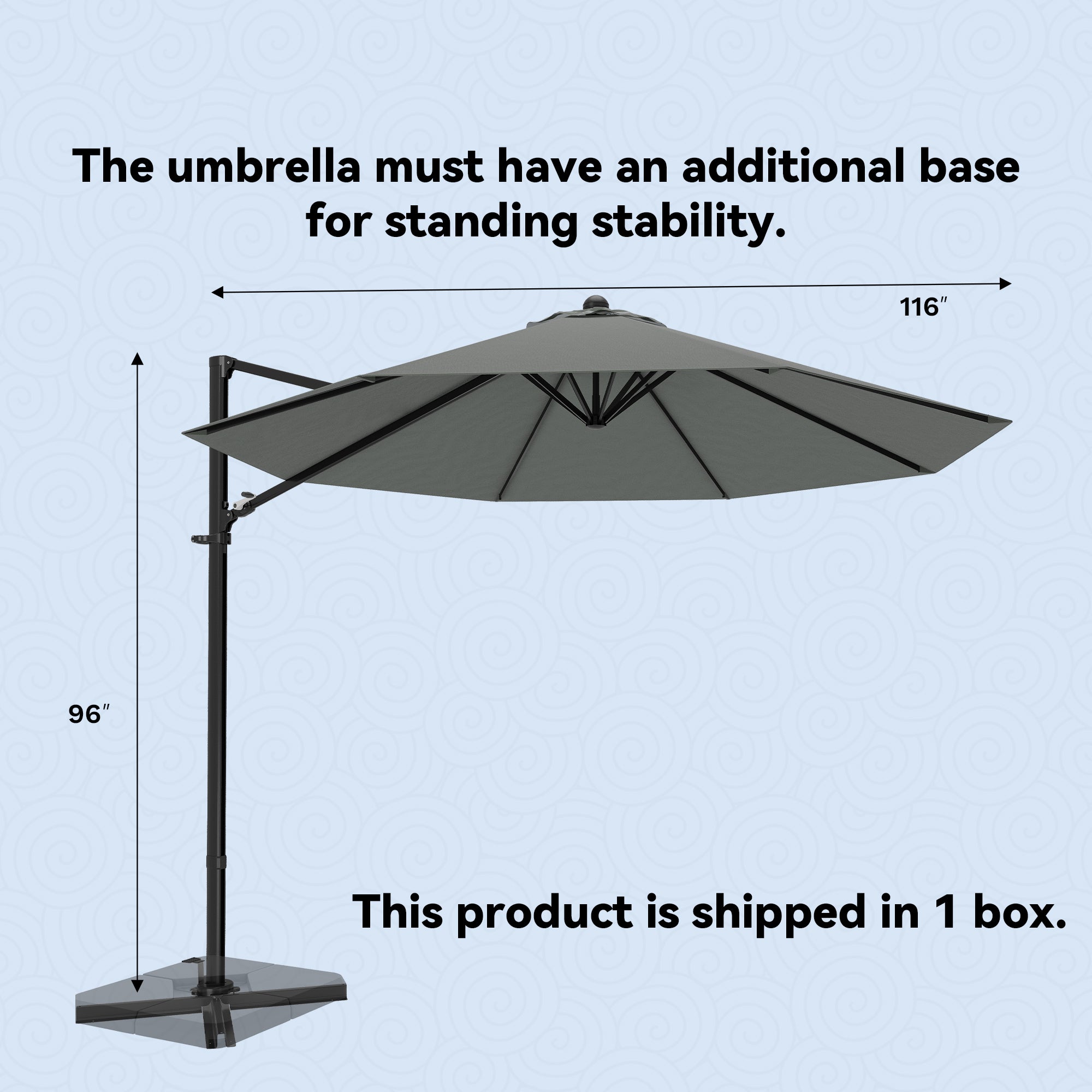 Patiowell 10FT Outdoor Patio Umbrella, 360° Rotation, Crank Open & Tilt, Beige