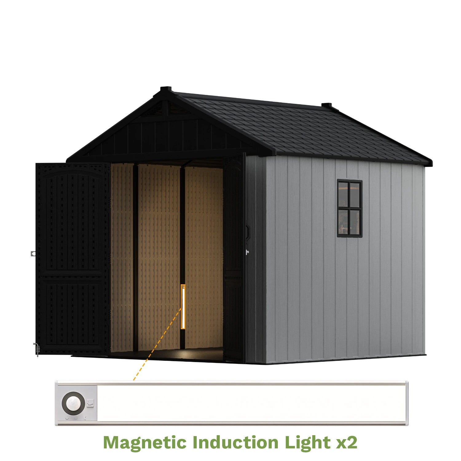 8x8 Plastic Storage Shed with Floor and Windows