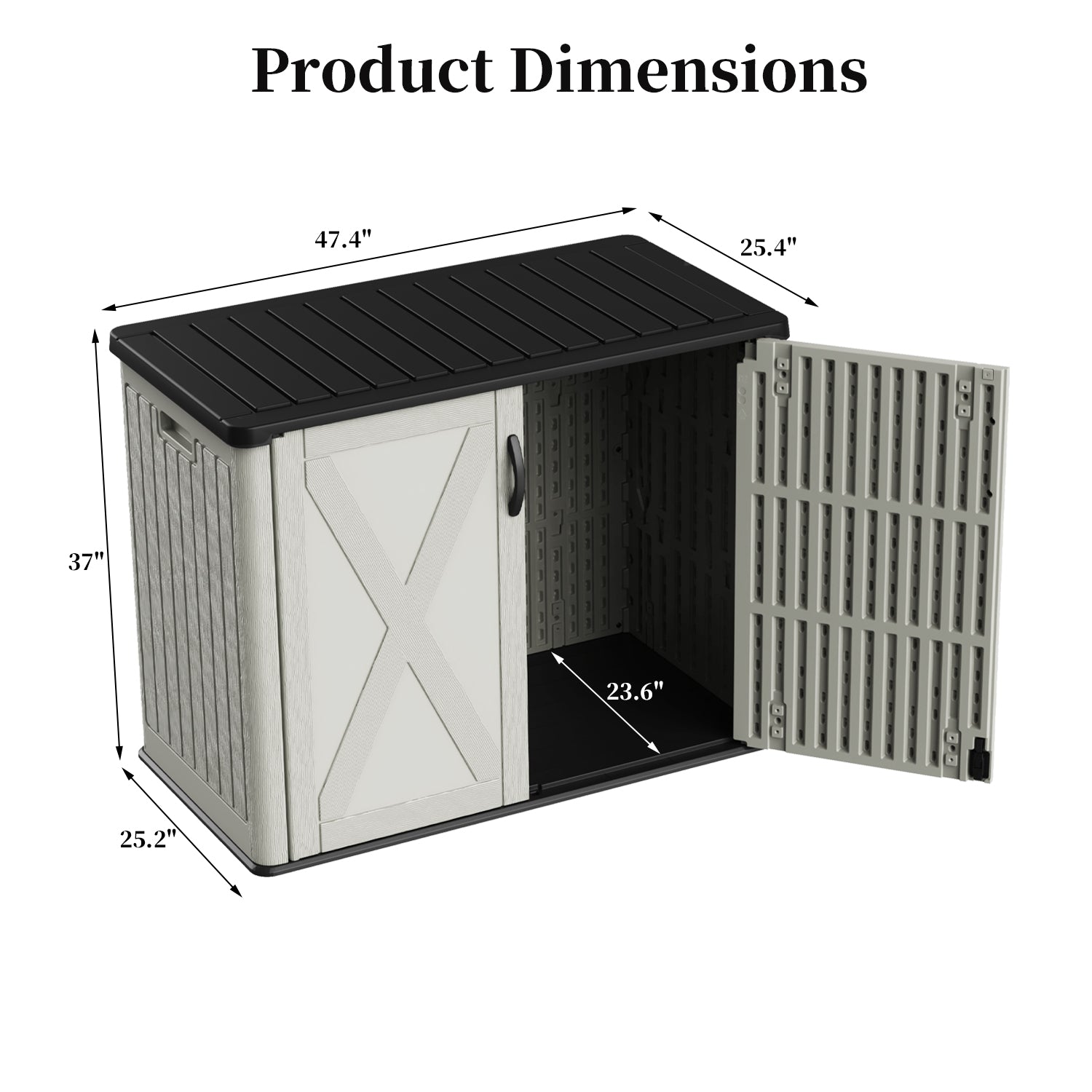 Patiowell 25 Cu.ft Outdoor Storage Cabinet, Beige