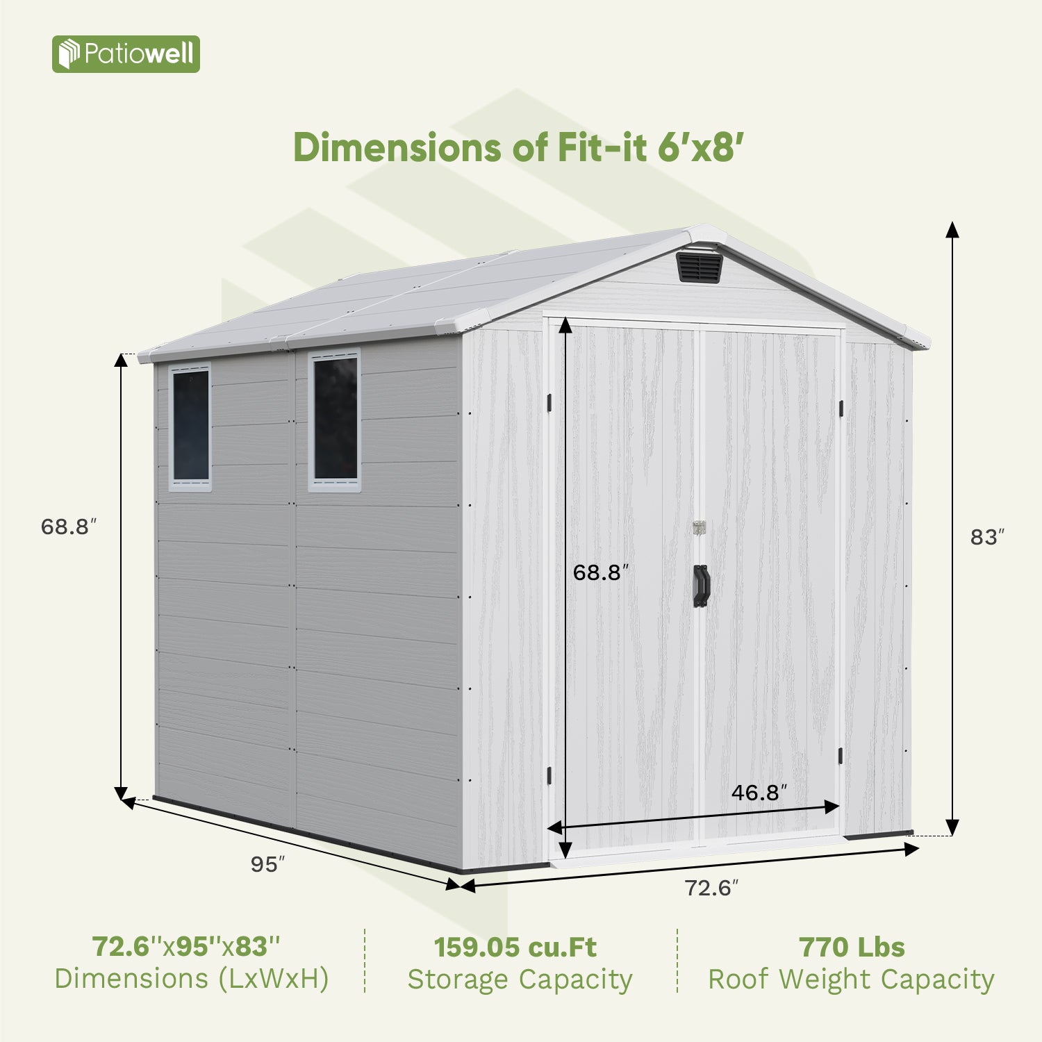 Patiowell Outdoor Storage Shed 672 (copy)walmart