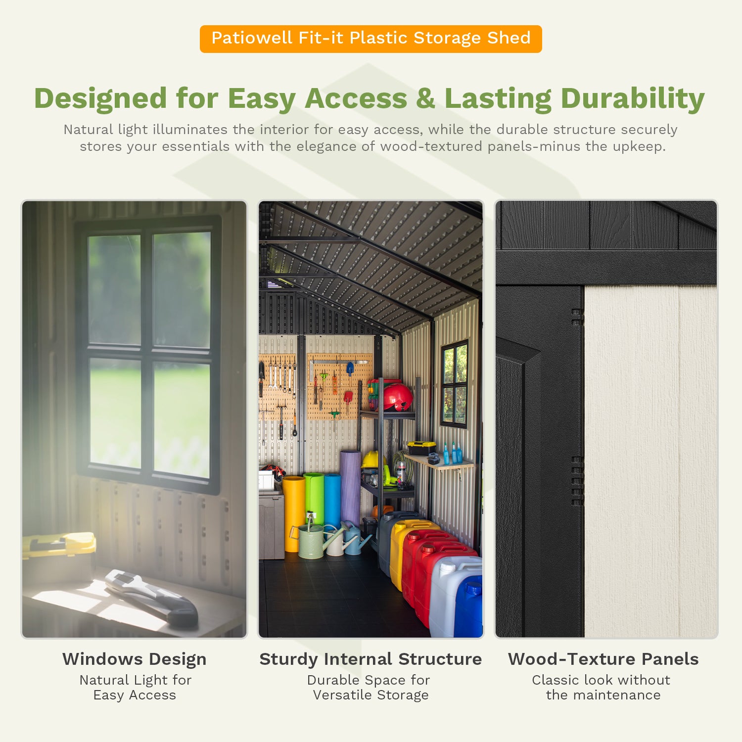 Kick-it 8x12 Plastic Storage Shed with Floor