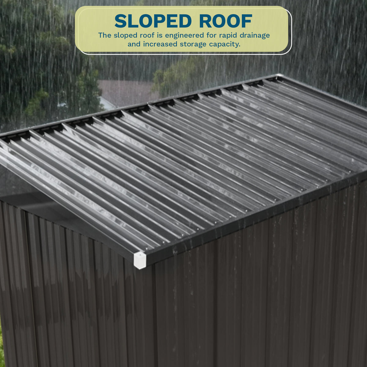 Patiowell 8x4ft Metal Shed with 3 Lockable Doors, Black