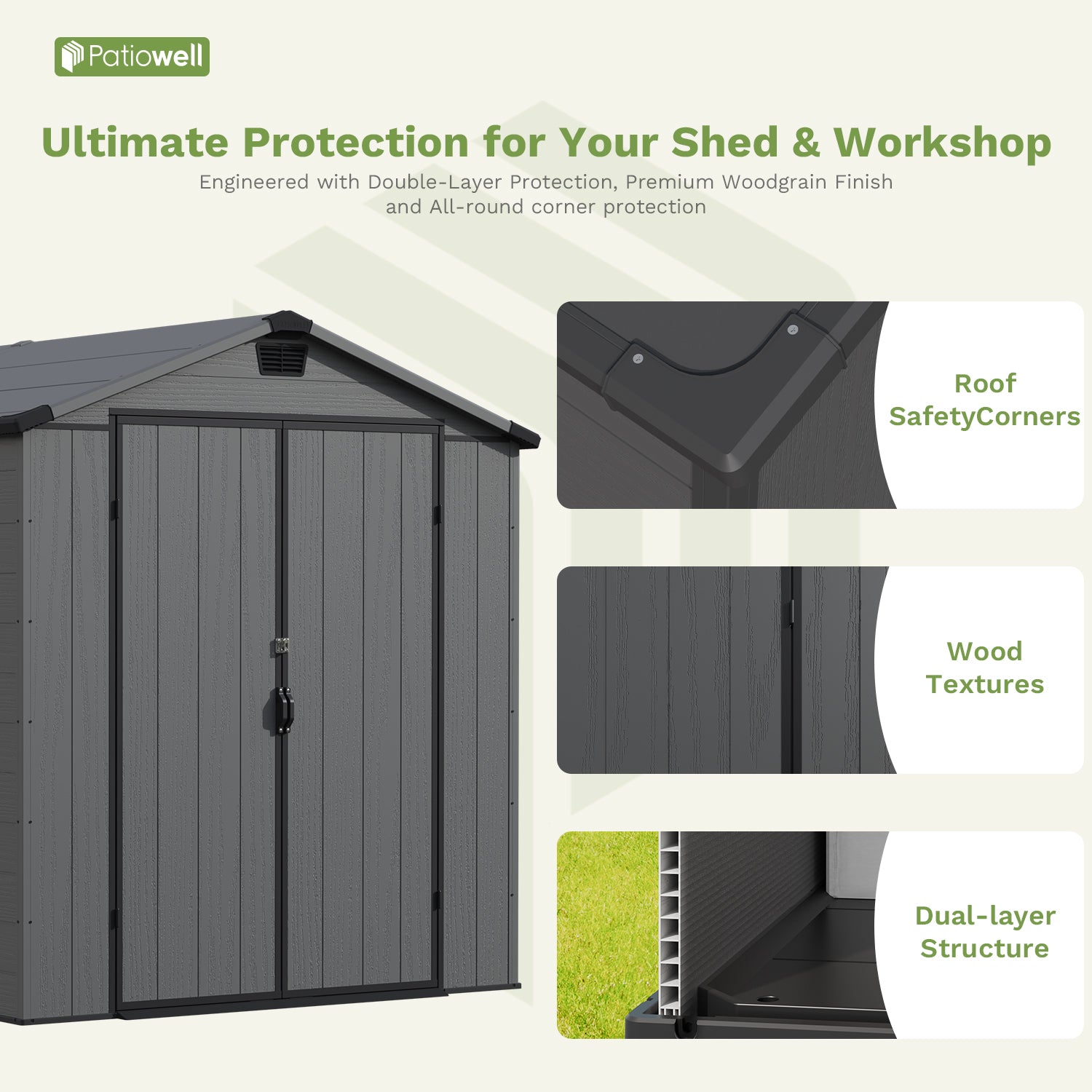 Patiowell 6x10 FTOutdoor Storage Shed 697