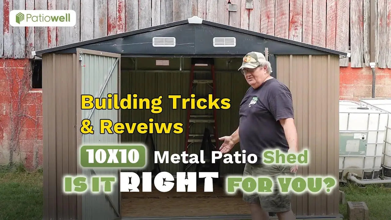 patiowell 10x10 metal storage shed building tricks and reviews
