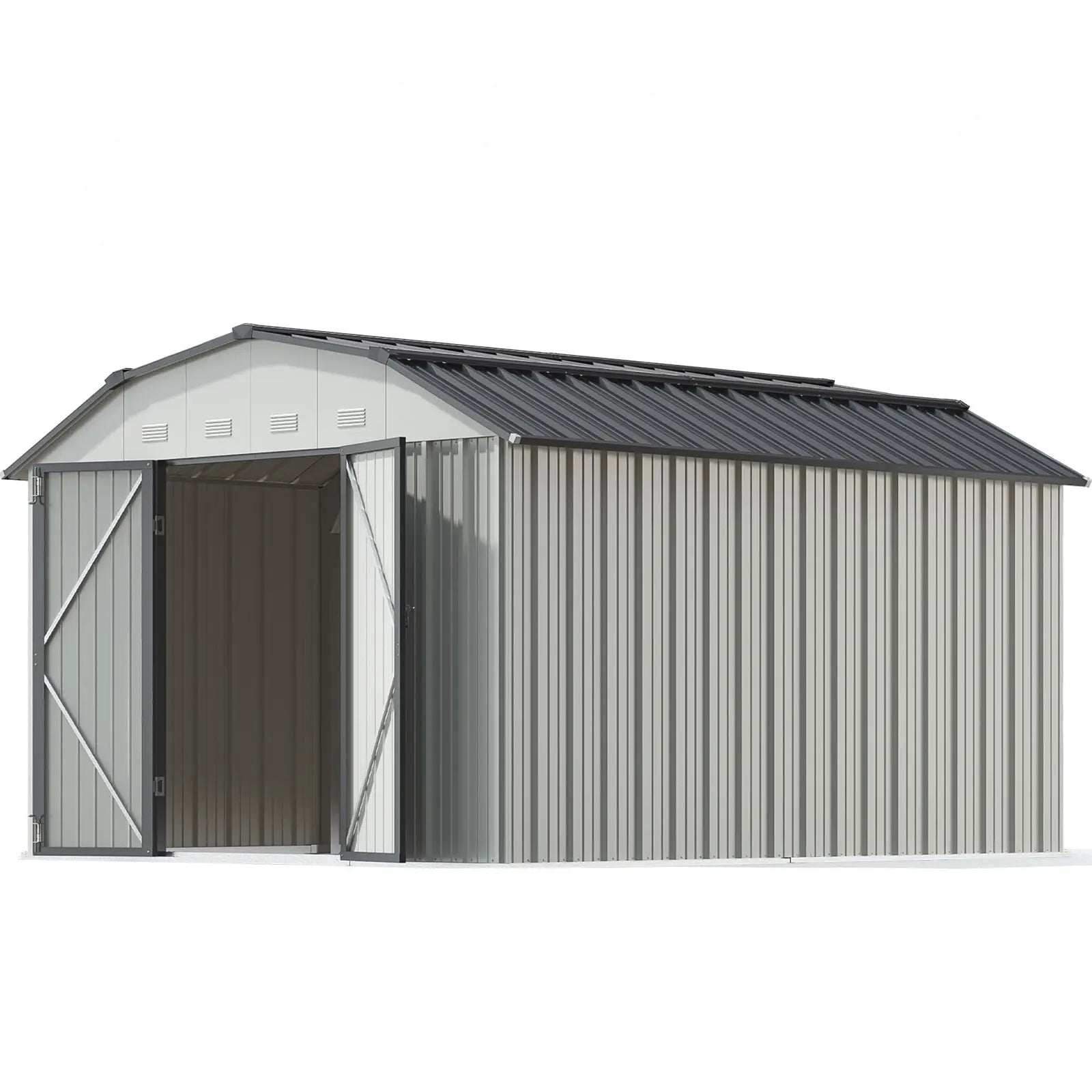Patiowell 10x12 Metal Shed with Arched Roof-2