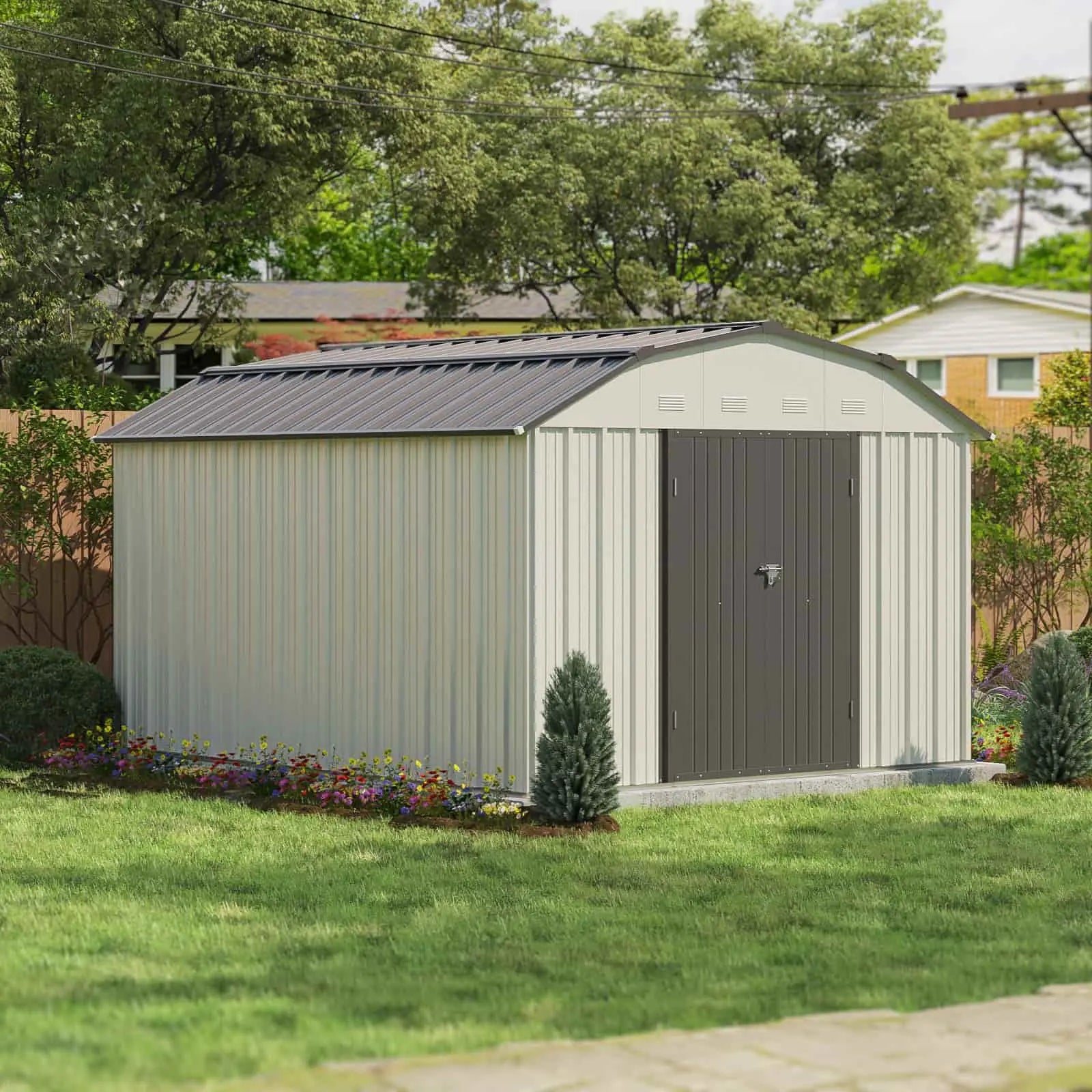 Patiowell 10x12 Metal Shed-Backyard-2
