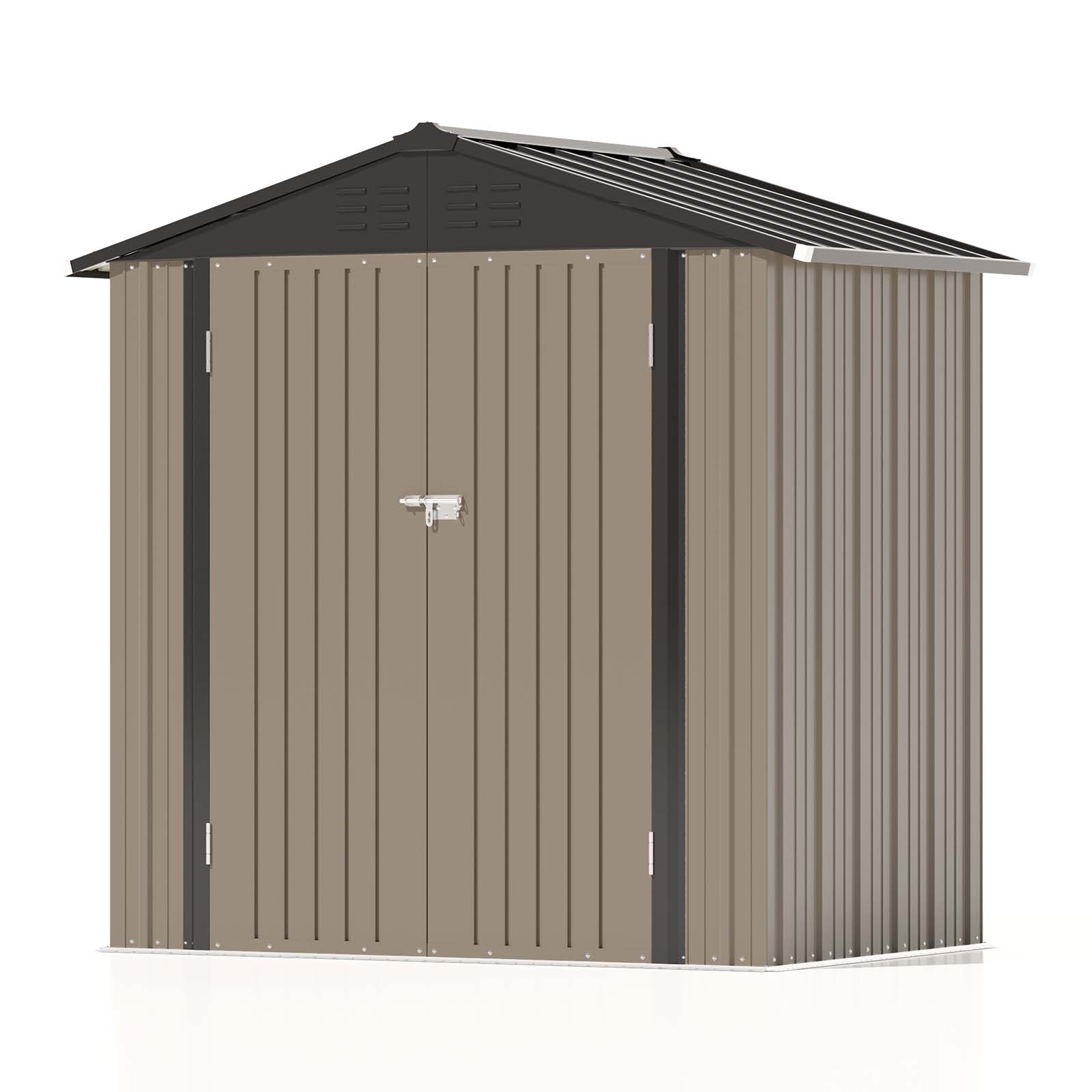 Patiowell 6x4 Metal Shed With Peak Roof-1