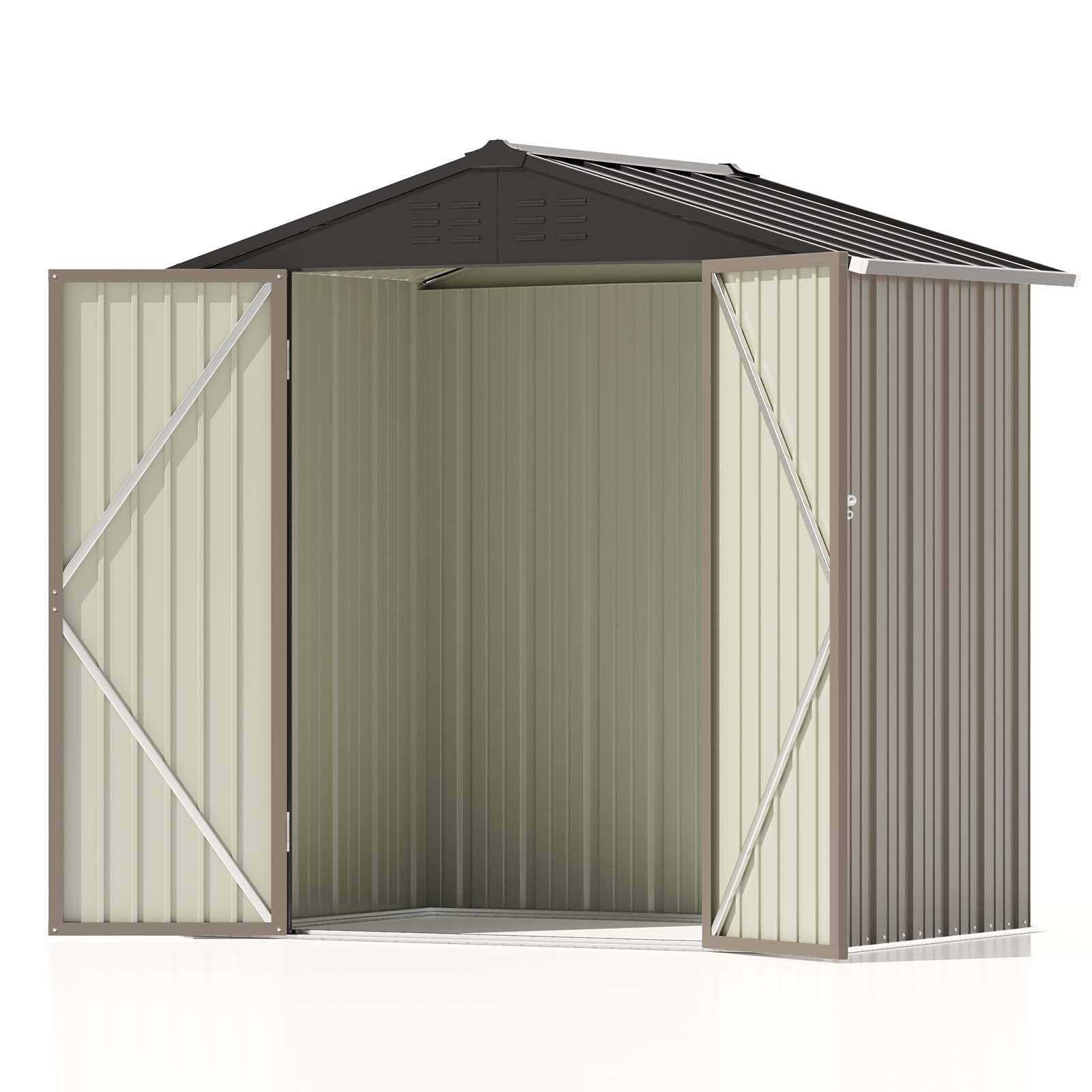 Patiowell 6x4 Metal Shed With Peak Roof-2