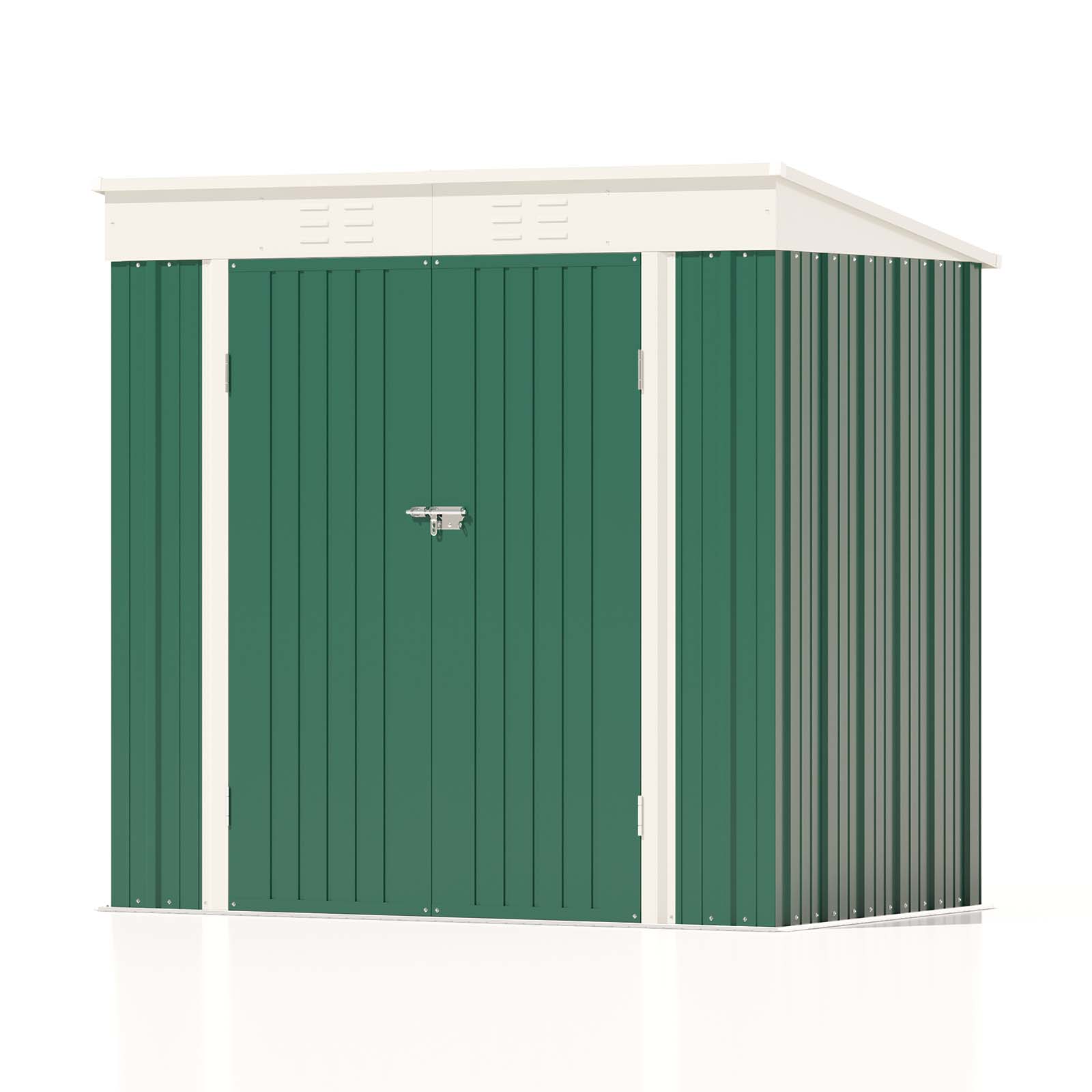 Patiowell 6x4 Metal Shed-Bottle Green