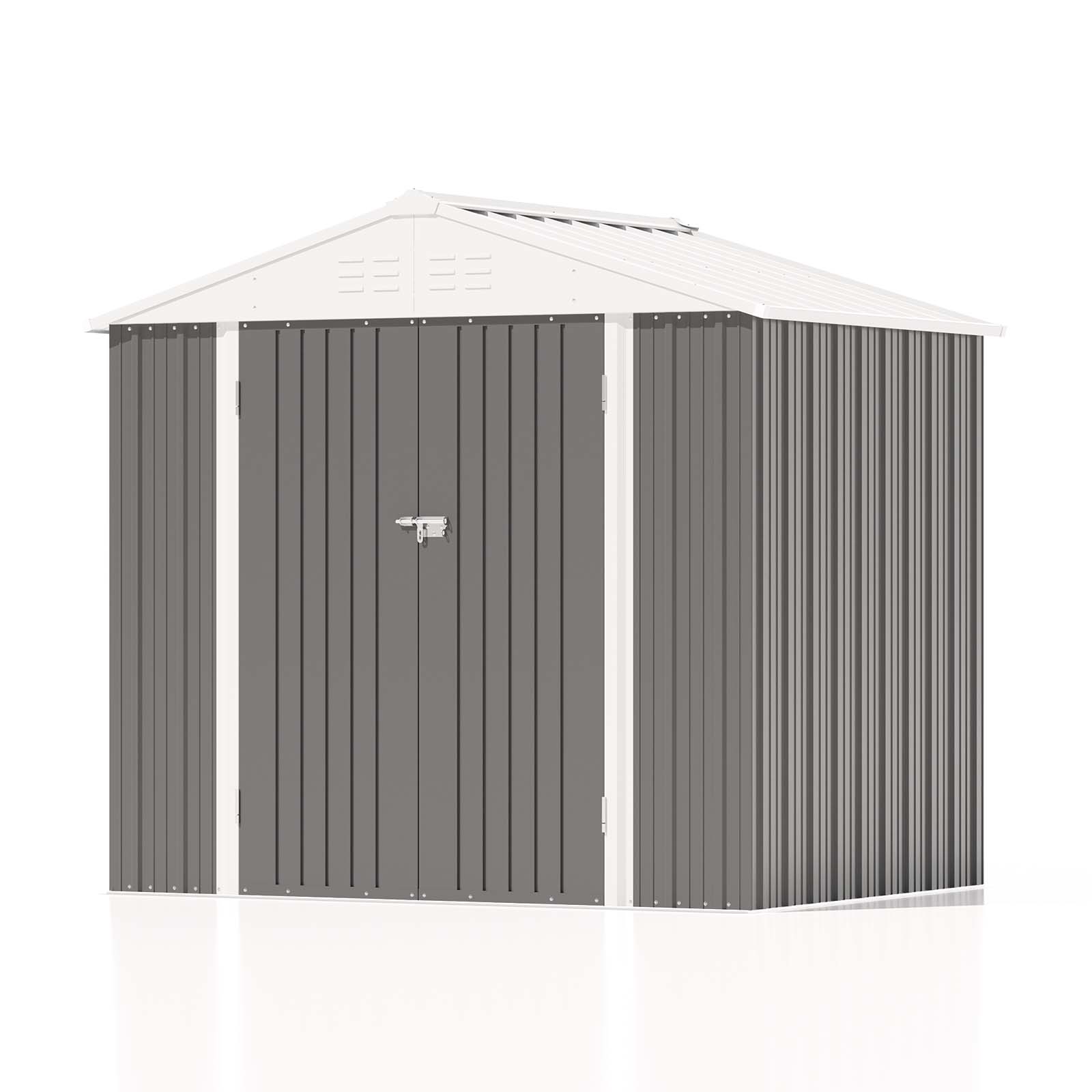 Patiowell 8x6 Metal Shed-Cool Gray