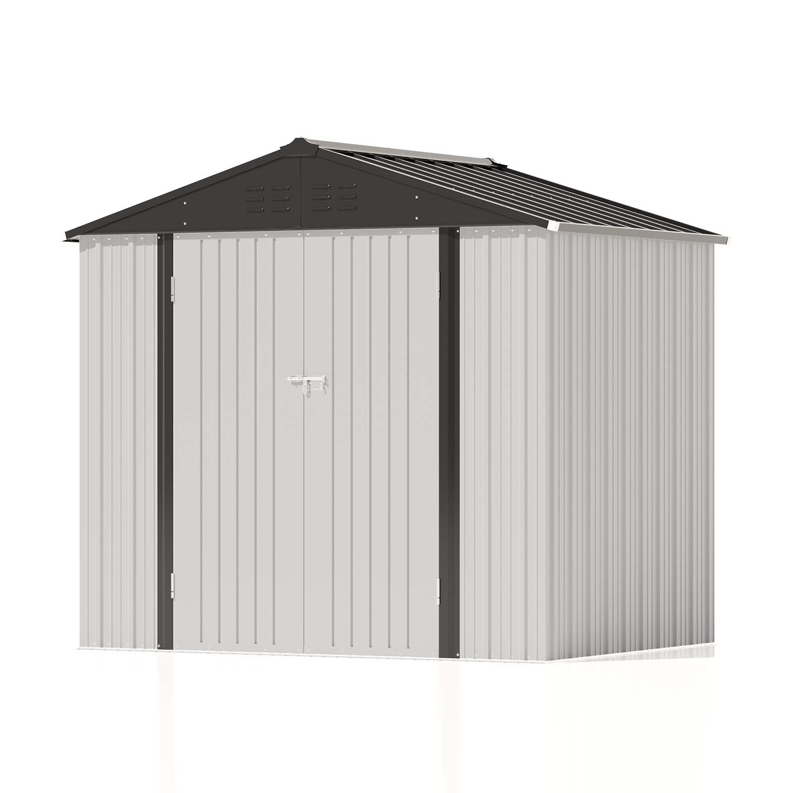 Patiowell 8x6 Metal Shed-Pure White