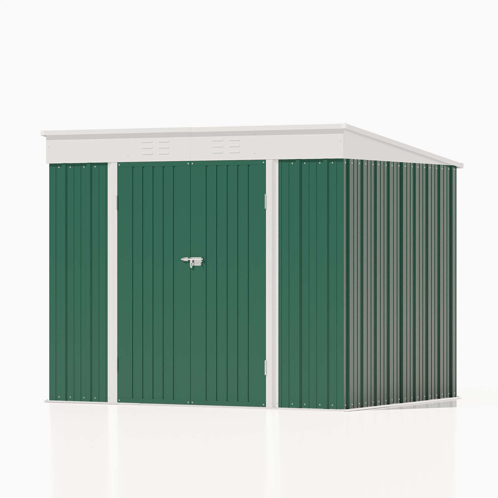 Patiowell 8x6 Metal Shed-Bottle Green