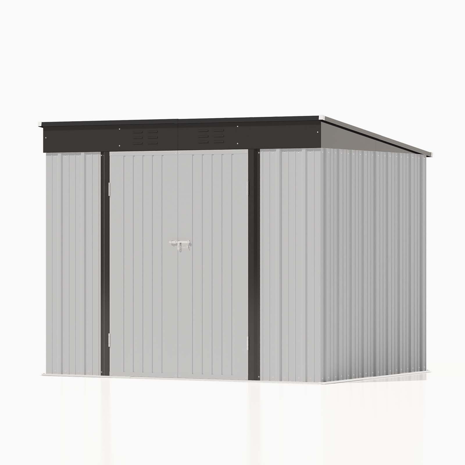 Patiowell 8x6 Metal Shed-Pure White