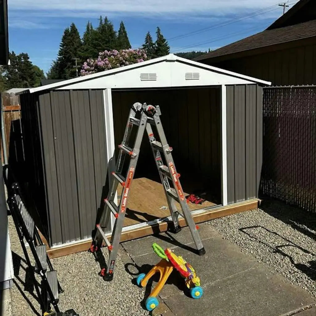 kick-it 10x10 metal storage shed product review