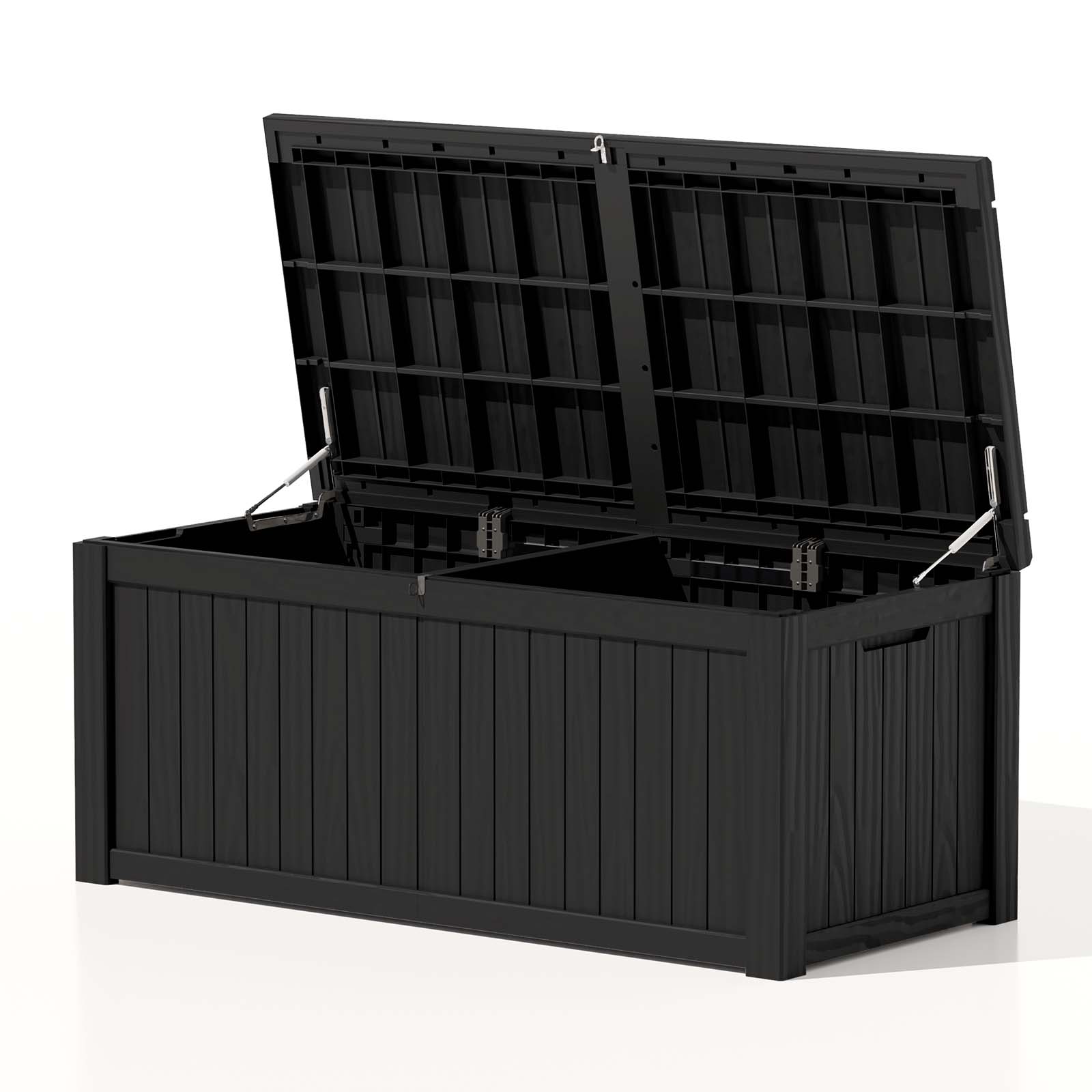 Patiowell 150 Gallon Deck Box-Ink Black-2