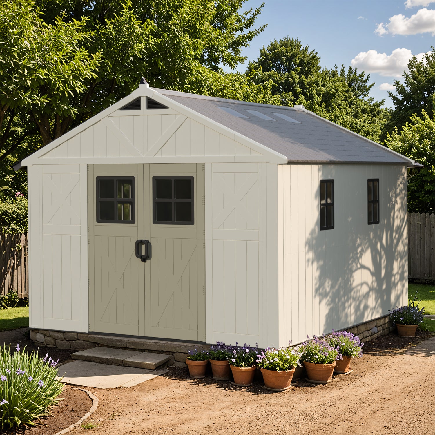 Patiowell 10x12ft Resin Storage Shed Size:10x12
