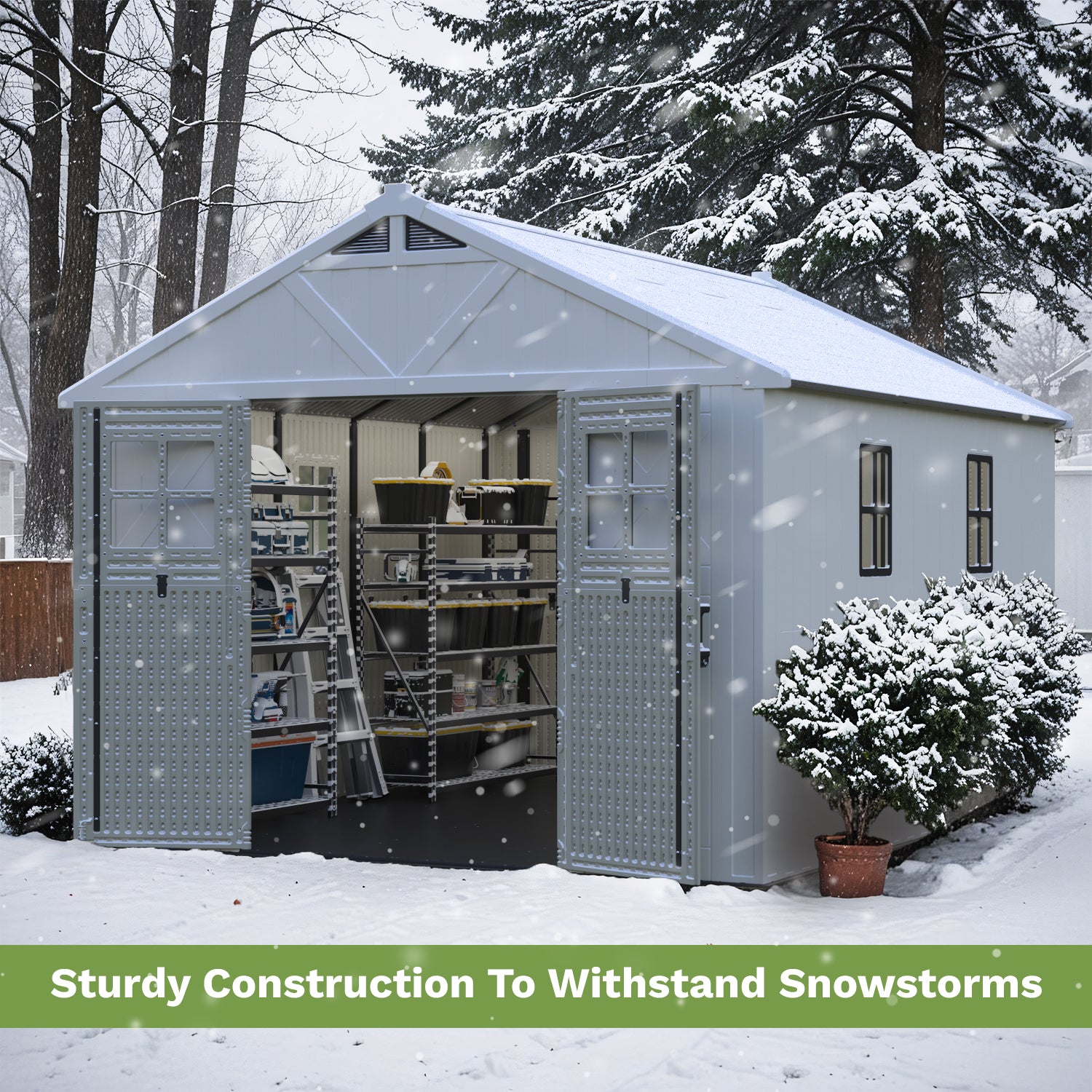 Patiowell 10x12ft Resin Storage Shed-10
Size:10x12
