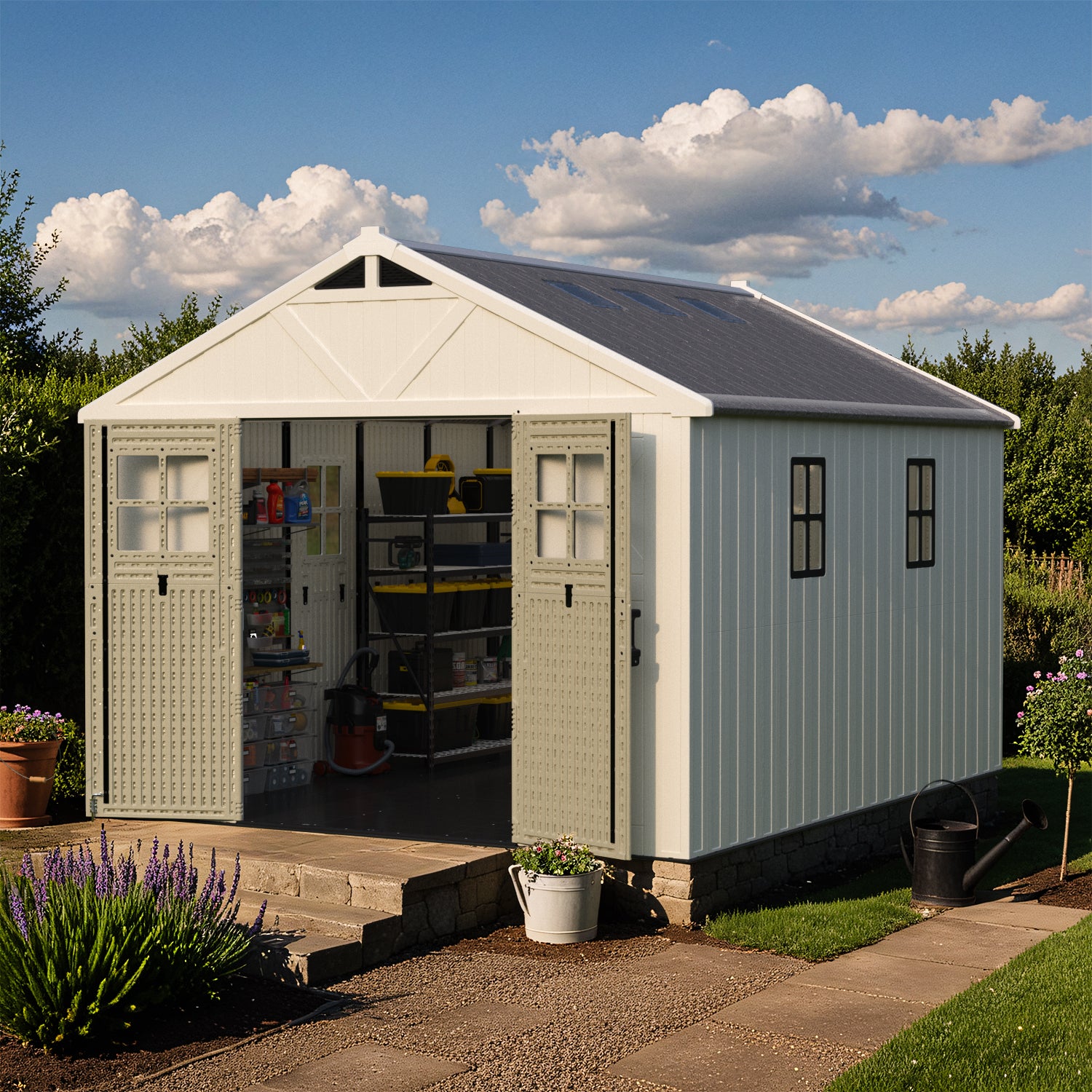 Patiowell 10x12ft Resin Storage Shed-2 Size:10x12