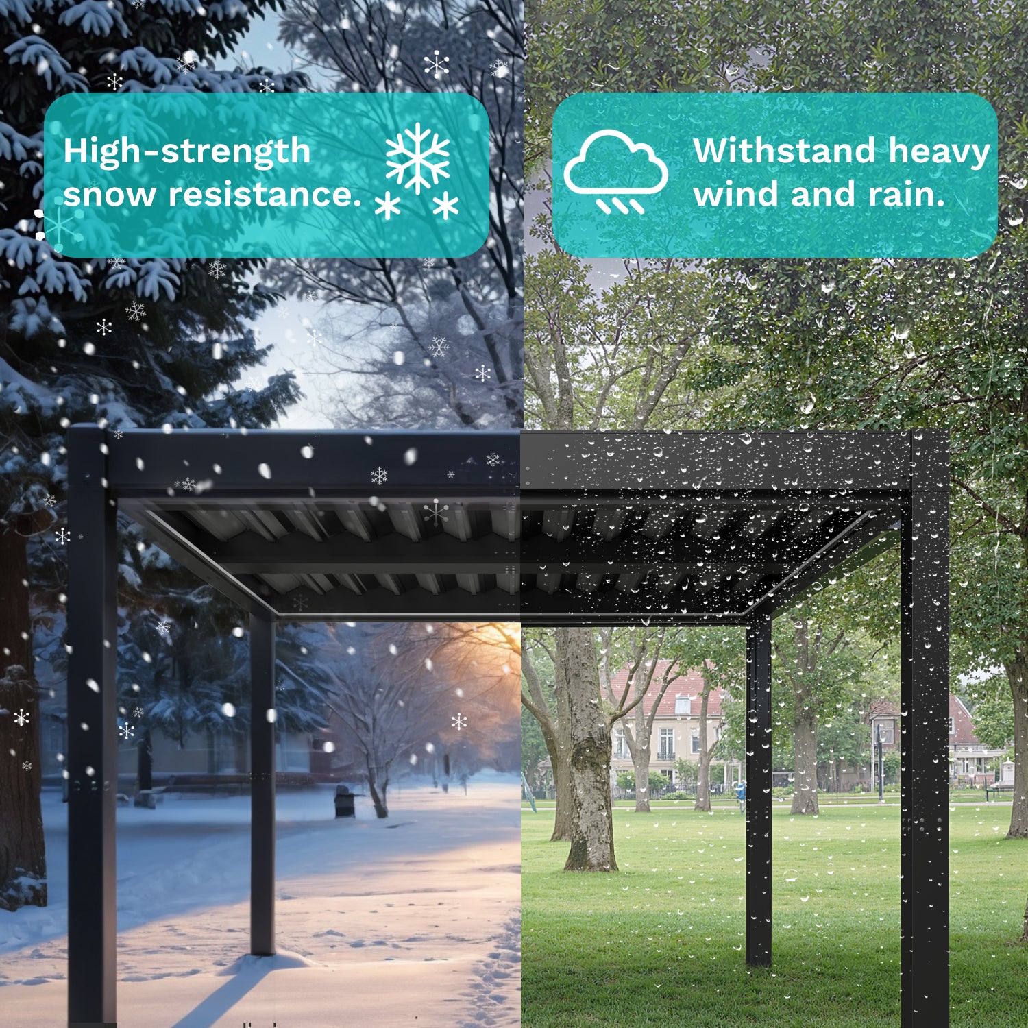10 Ft. W X 10 Ft. D Aluminium Pergola With Adjustable Louvered Roof