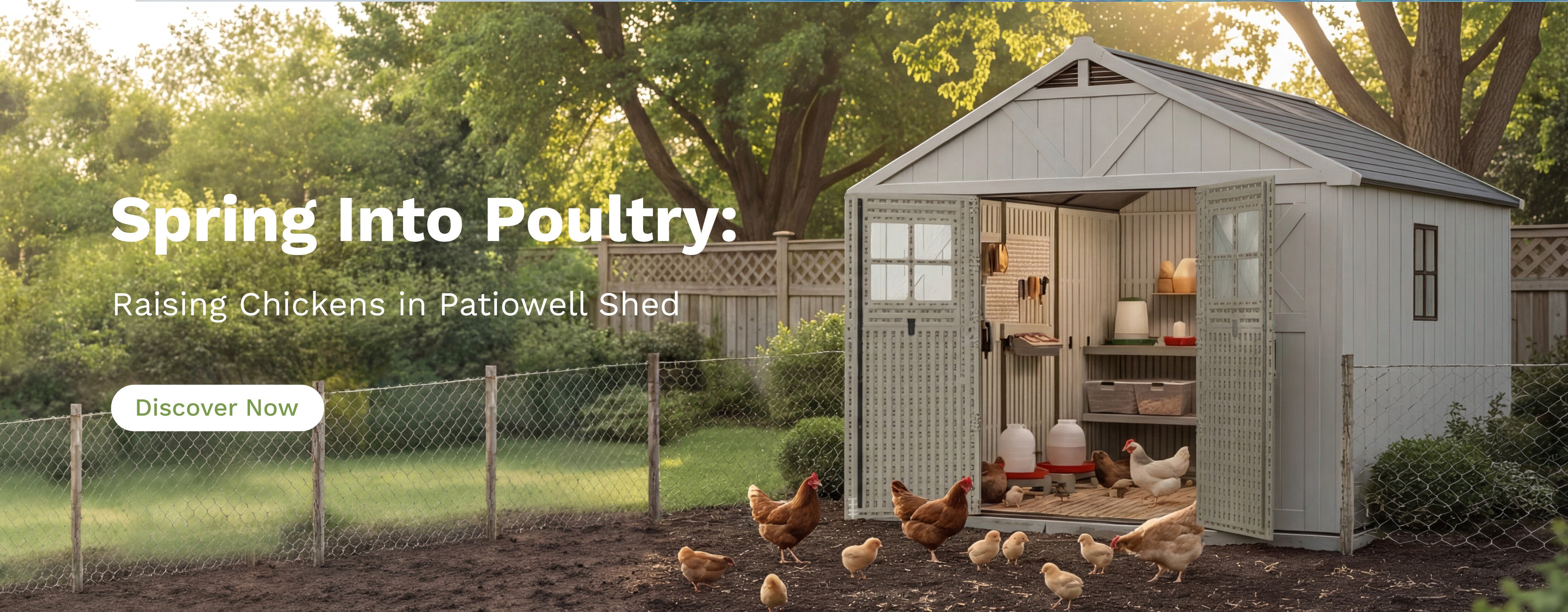 Raising chickens in Patiowell sheds
