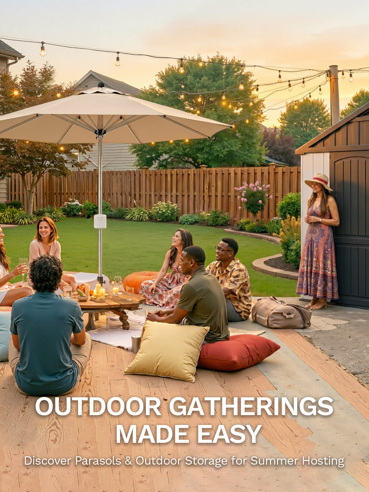 OUTDOOR GATHERINGS MADE EASY
Discover Parasols & Outdoor Storage for Summer Hosting