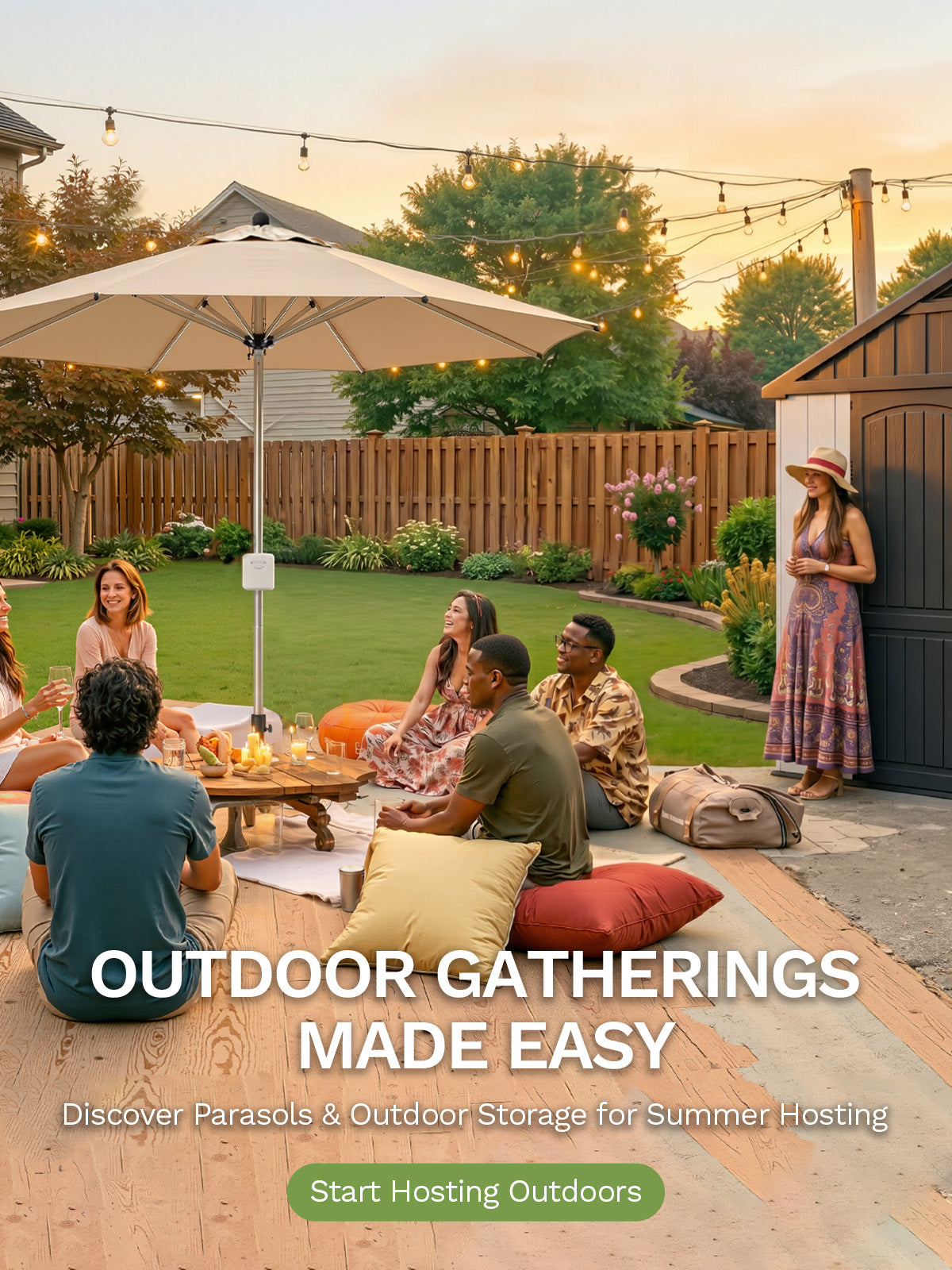 OUTDOOR GATHERINGS MADE EASY
Discover Parasols & Outdoor Storage for Summer Hosting