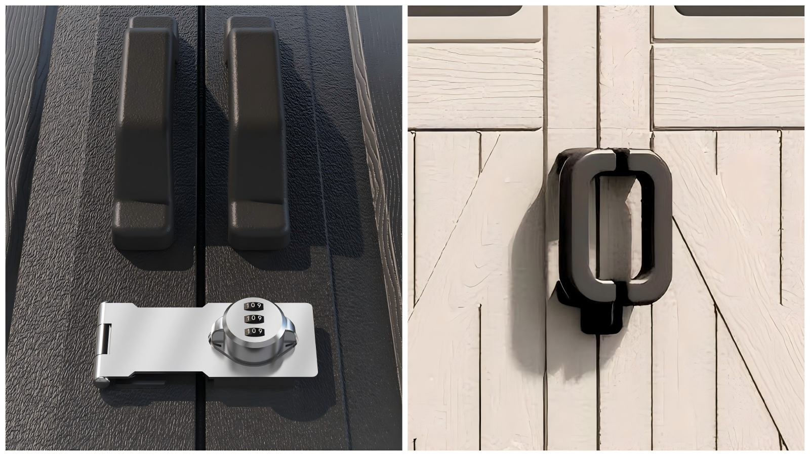 Patiowell kick-it sheds doors' locks and handles