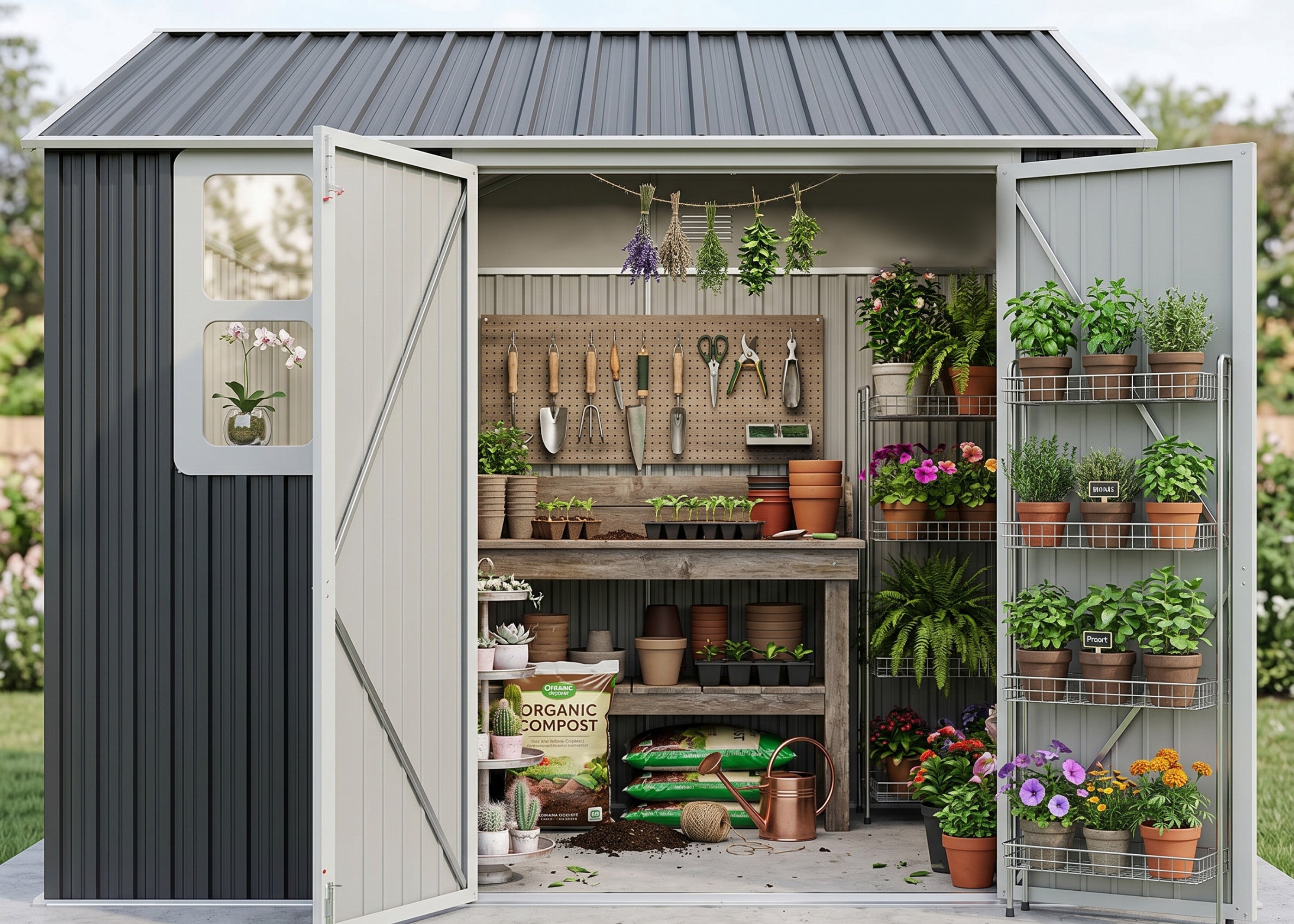 CREATE HER PERFECT SHE SHED
Metal & Plastic Sheds for Every Mom’s Passion