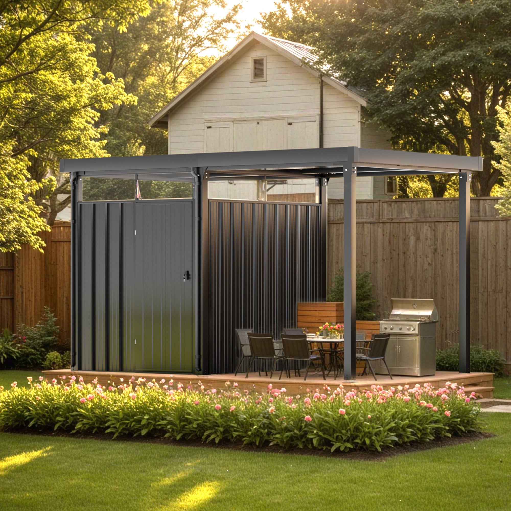 Patiowell 2-in-1 metal sheds