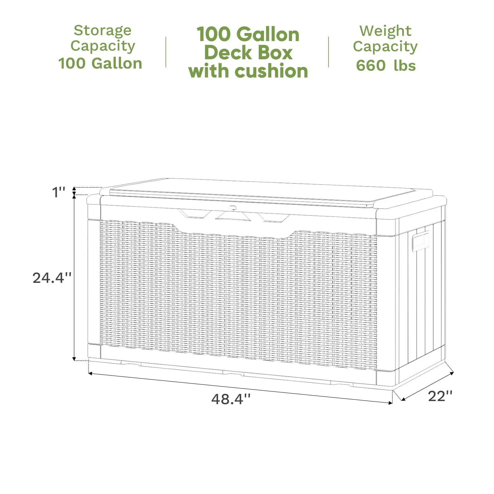 Patiowell 100 Gallon Deck Box