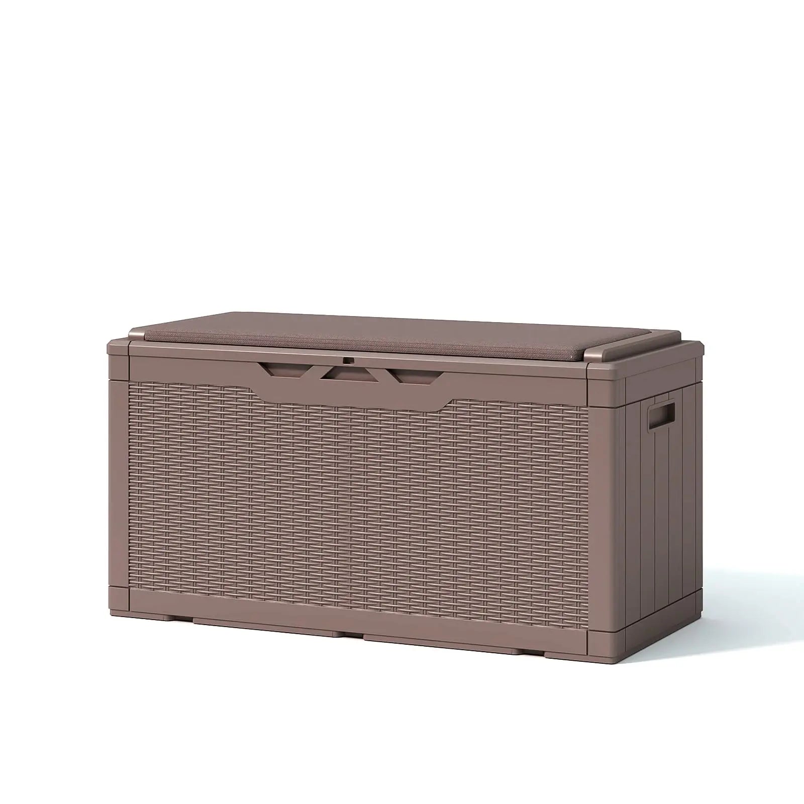 Patiowell 100 Gallon Deck Box with Cushion-Coffee Brown