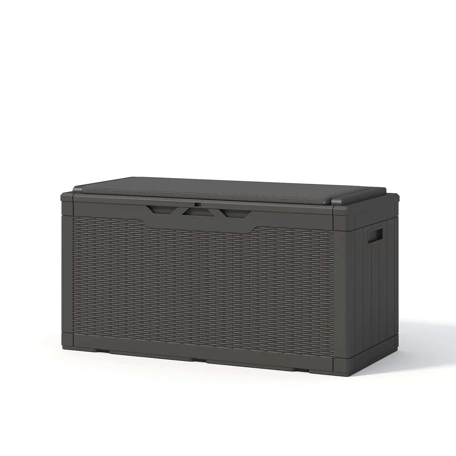 Patiowell 100 Gallon Deck Box with Cushion-Ink Black