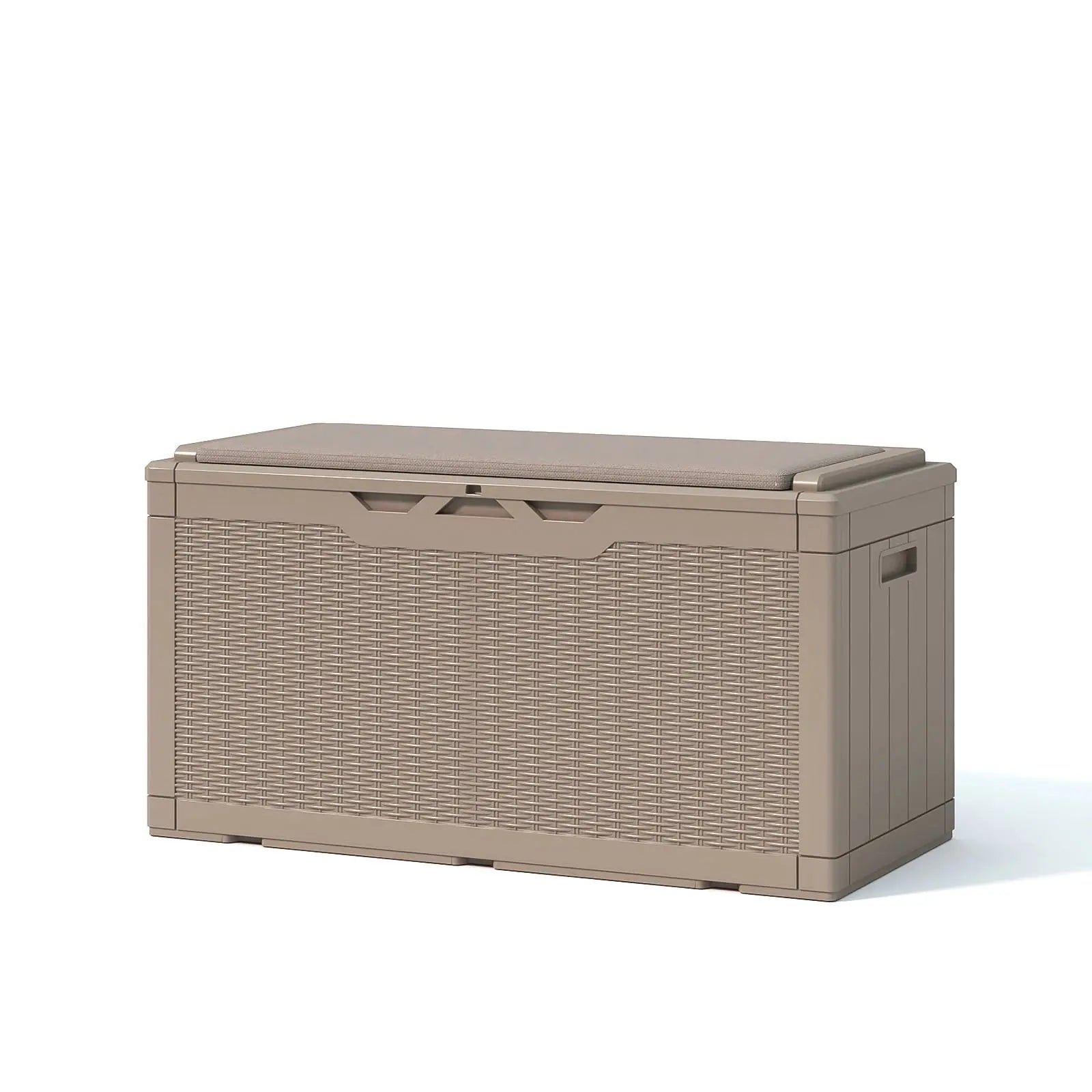 Patiowell 100 Gallon Deck Box with Cushion-Khaki