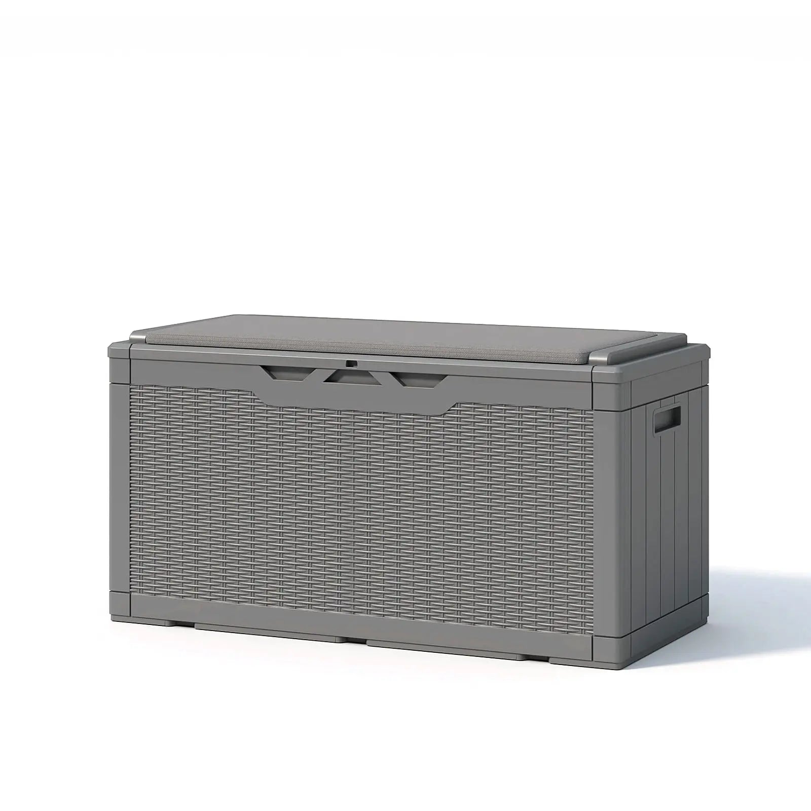 Patiowell 100 Gallon Deck Box with Cushion-Light Gray 