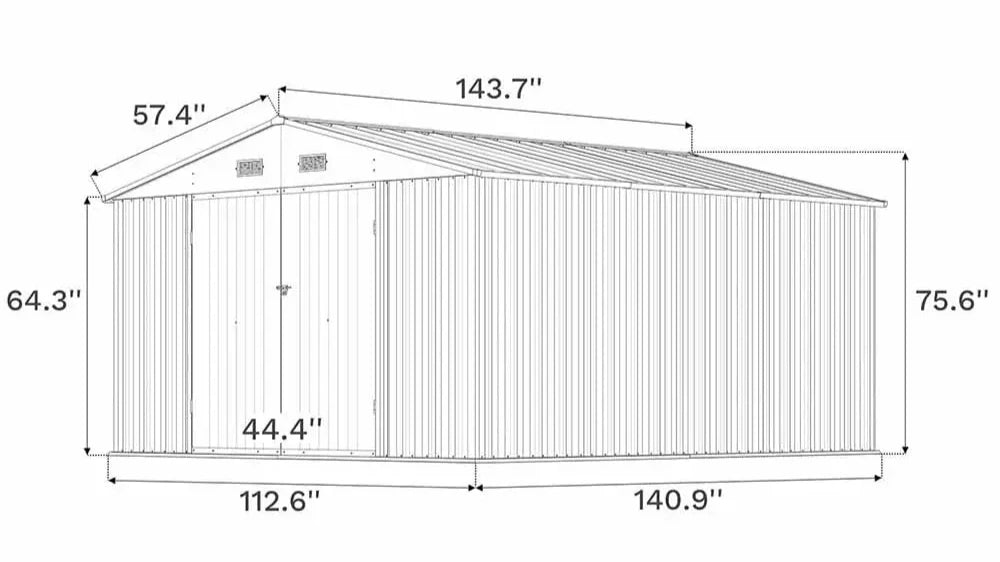 10x12 Metal Storage Shed | Patiowell